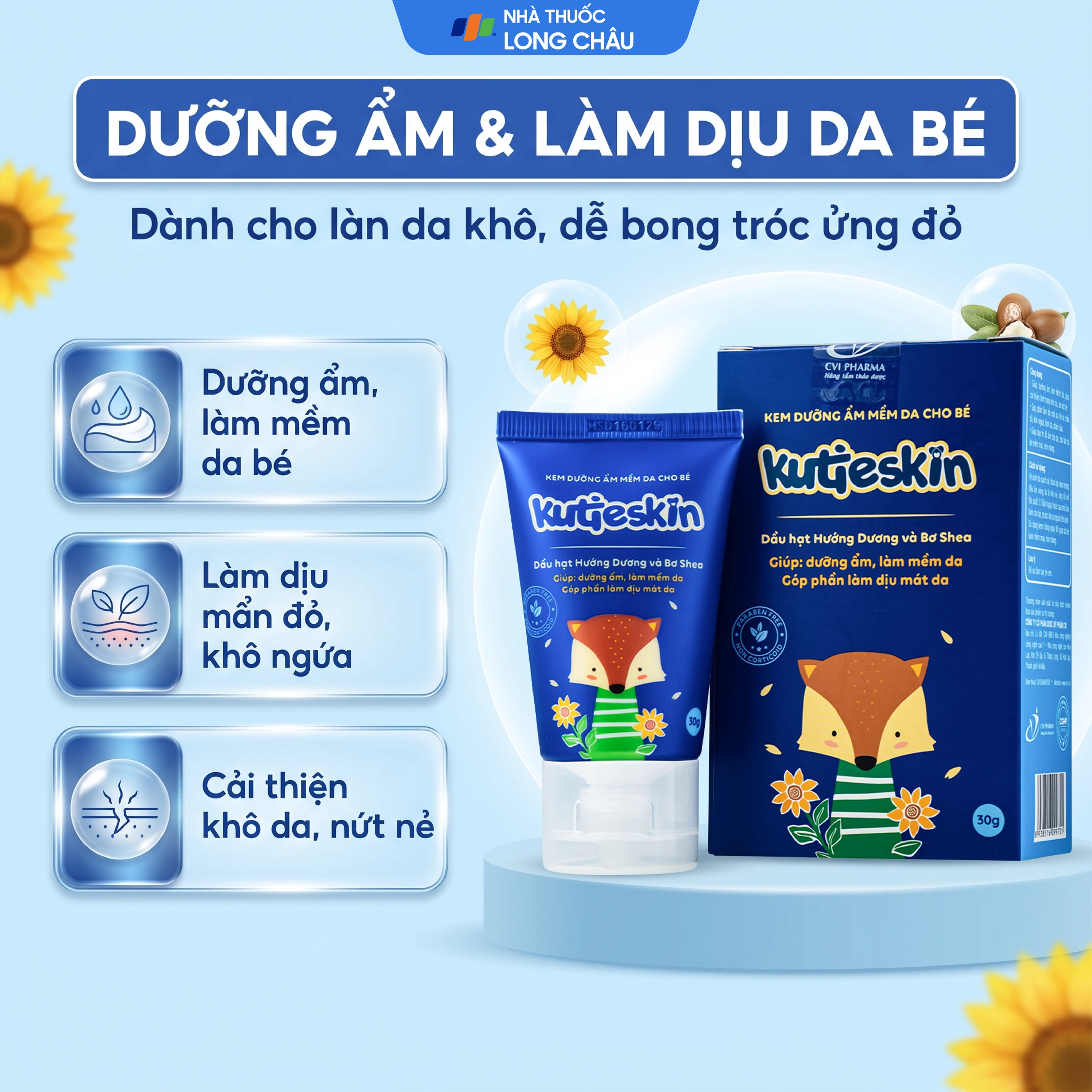 Kem bôi cho bé Kutieskin giúp dưỡng ẩm, mềm da (30g) 2