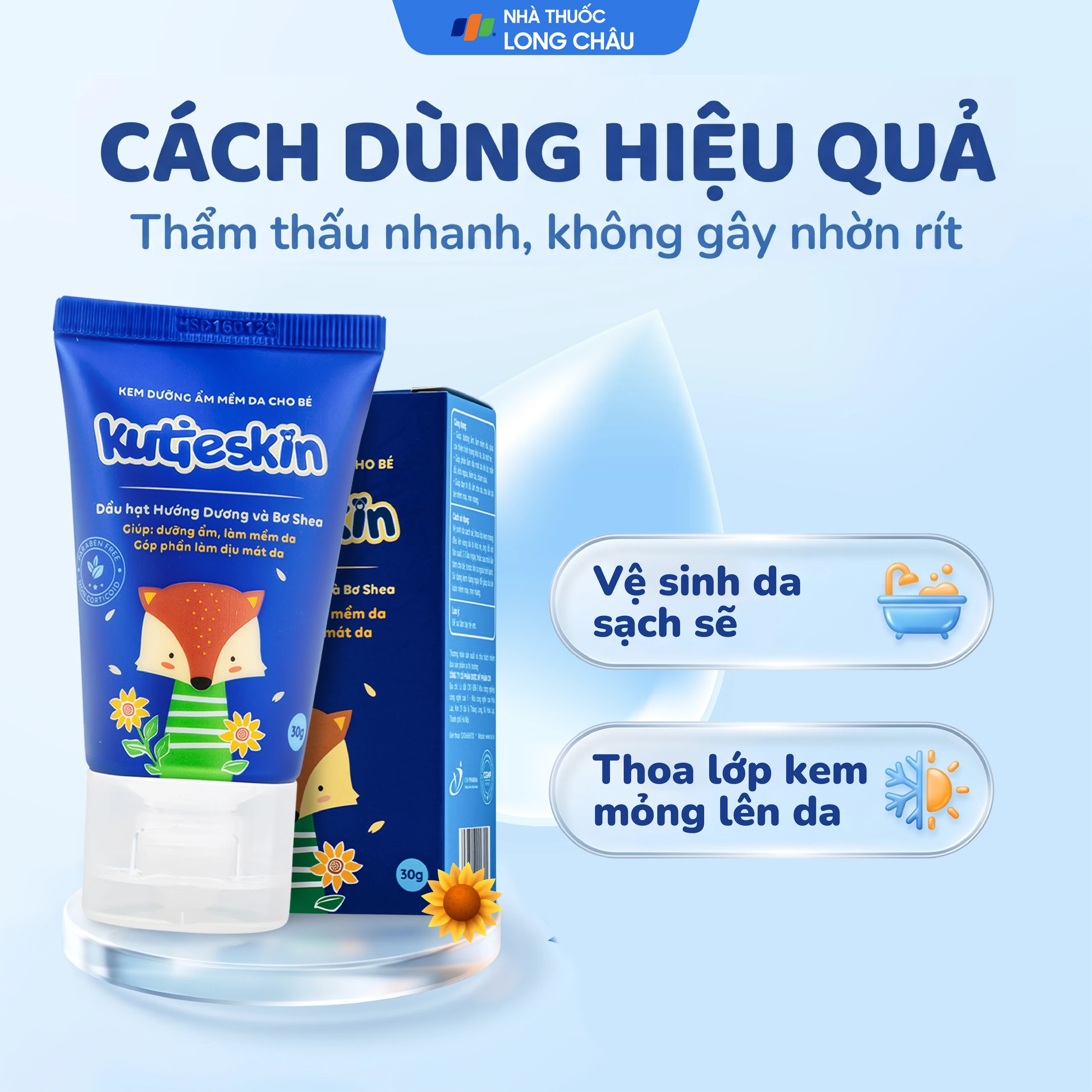 Kem bôi cho bé Kutieskin giúp dưỡng ẩm, mềm da (30g) 5