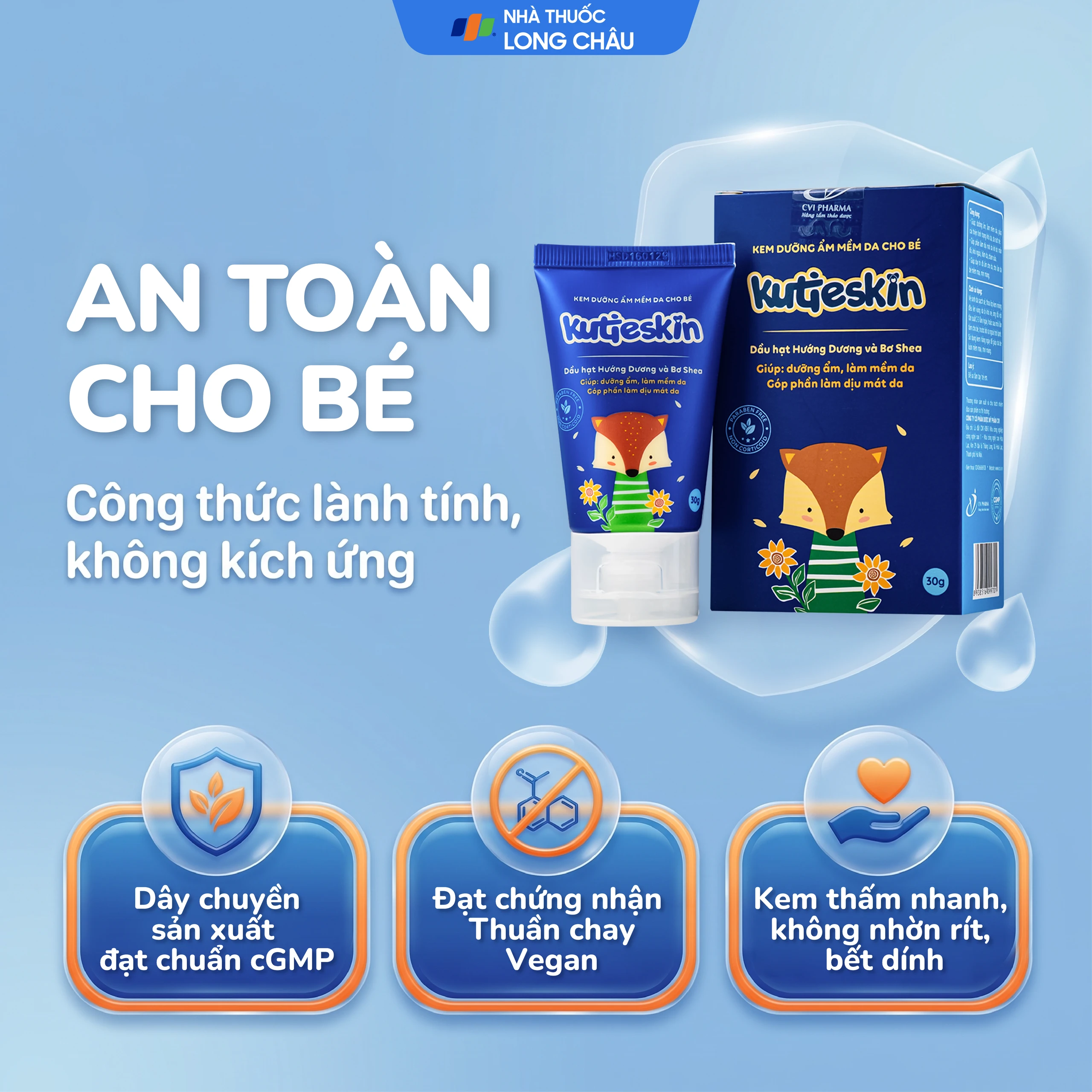 Kem bôi cho bé Kutieskin giúp dưỡng ẩm, mềm da (30g) 6
