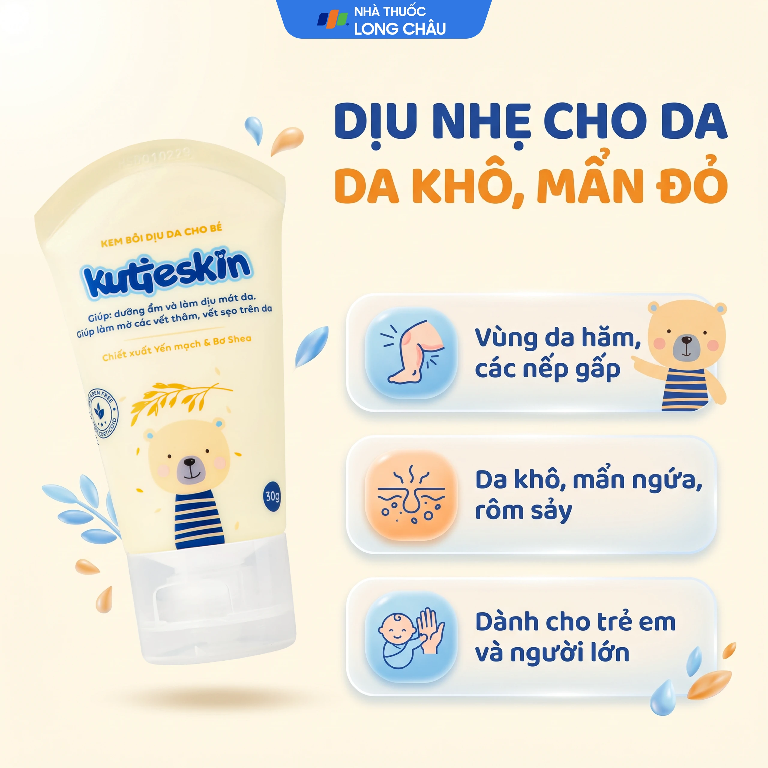 Kem bôi cho bé Kutieskin giúp dịu da, giảm kích ứng (30g) 4