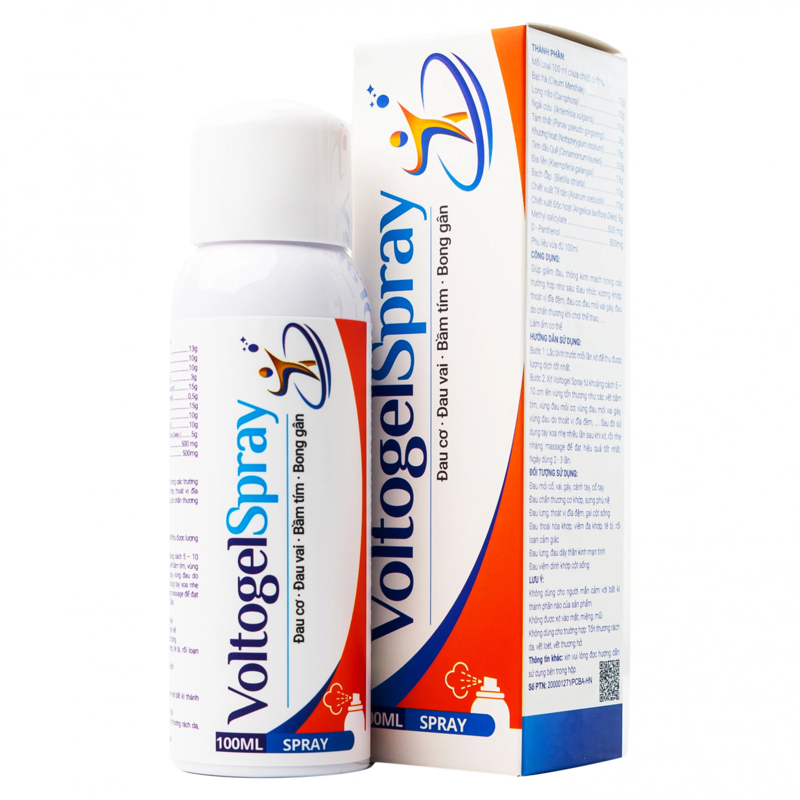 Chai xịt Voltogel Spray 100ml giúp giảm đau, chống viêm, thúc đẩy tuần hoàn máu
