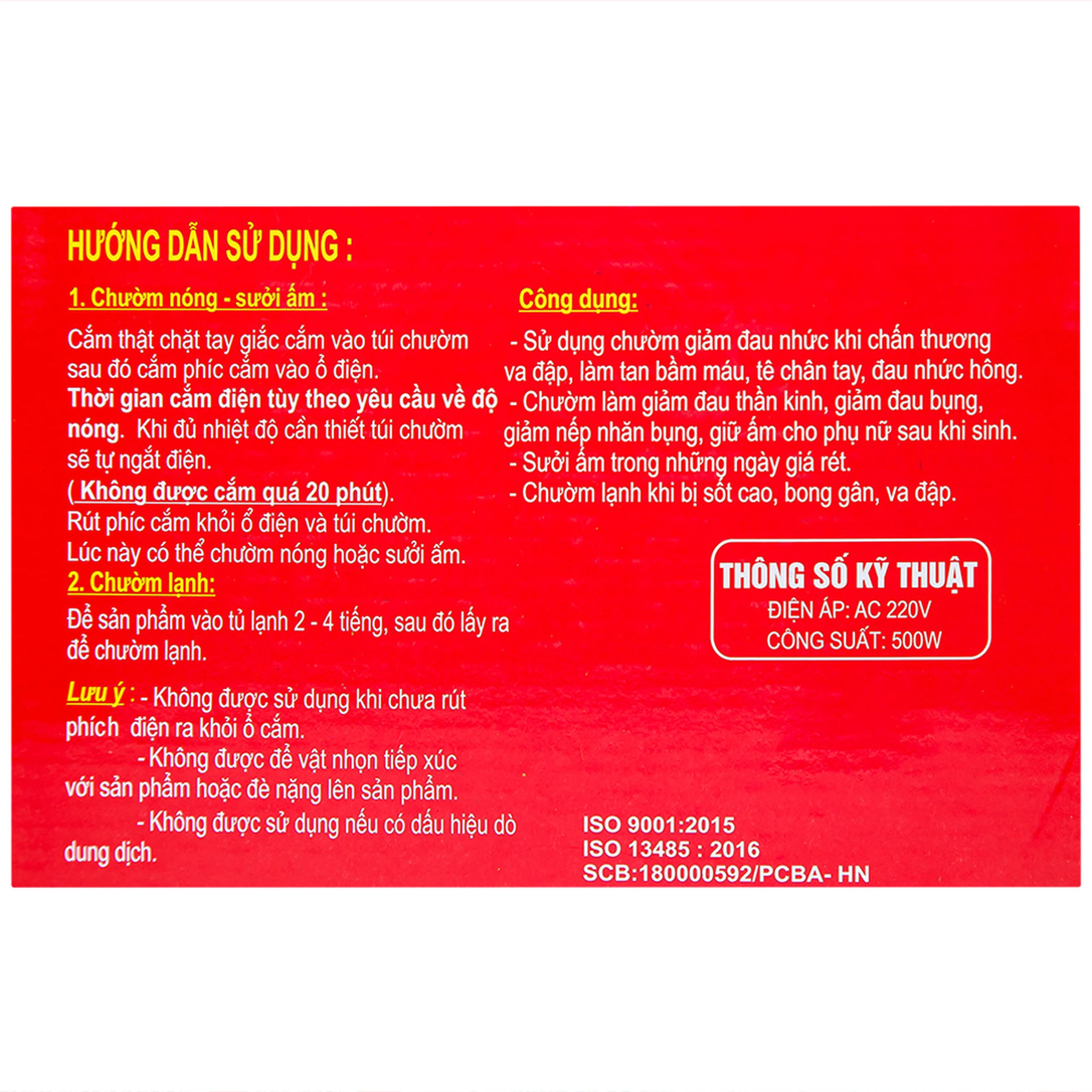 Túi chườm đa năng Thiên Thanh nhỏ hỗ trợ chườm nóng, chườm lạnh, giữ ấm 4 - 6 tiếng