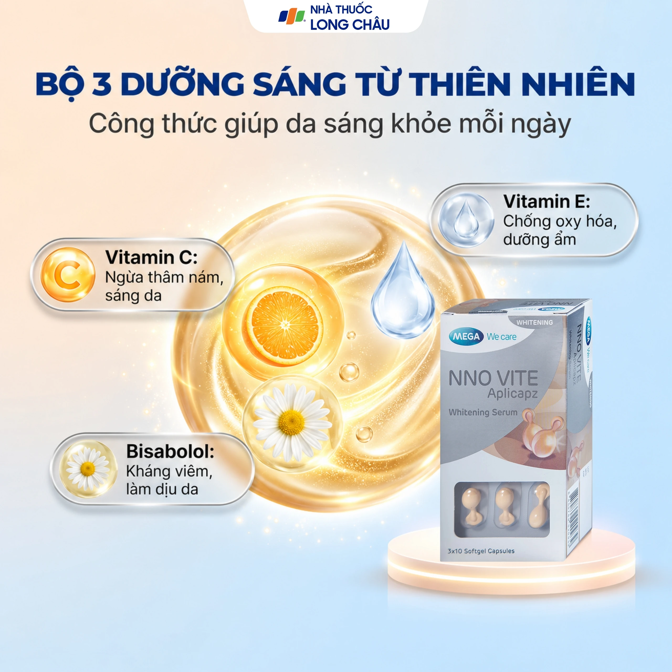 Tinh chất dưỡng da, ngừa lão hóa NNO Vite Aplicapz Whitening Serum Mega 3x10 3