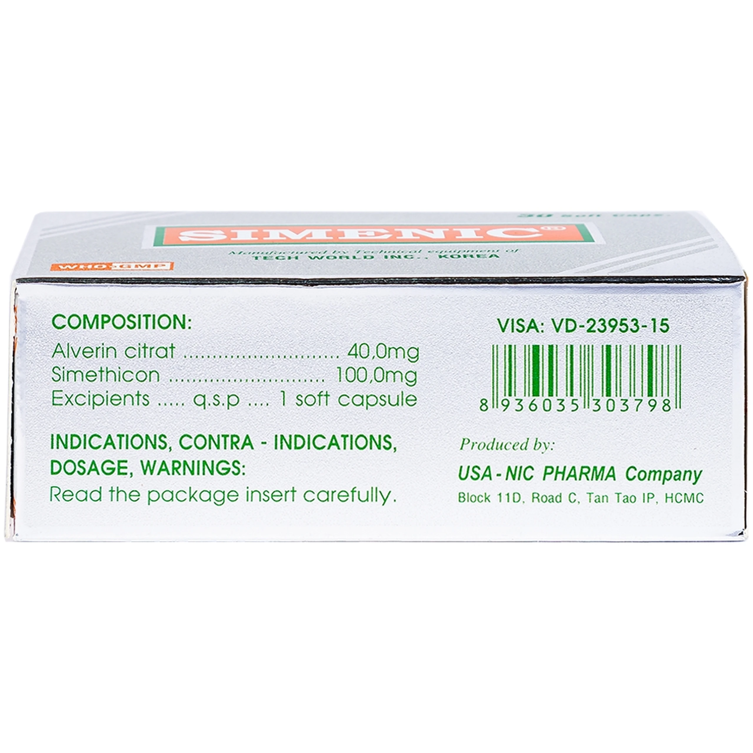 Thuốc Simenic điều trị đau do co thắt cơ trơn (3 vỉ x 10 viên)