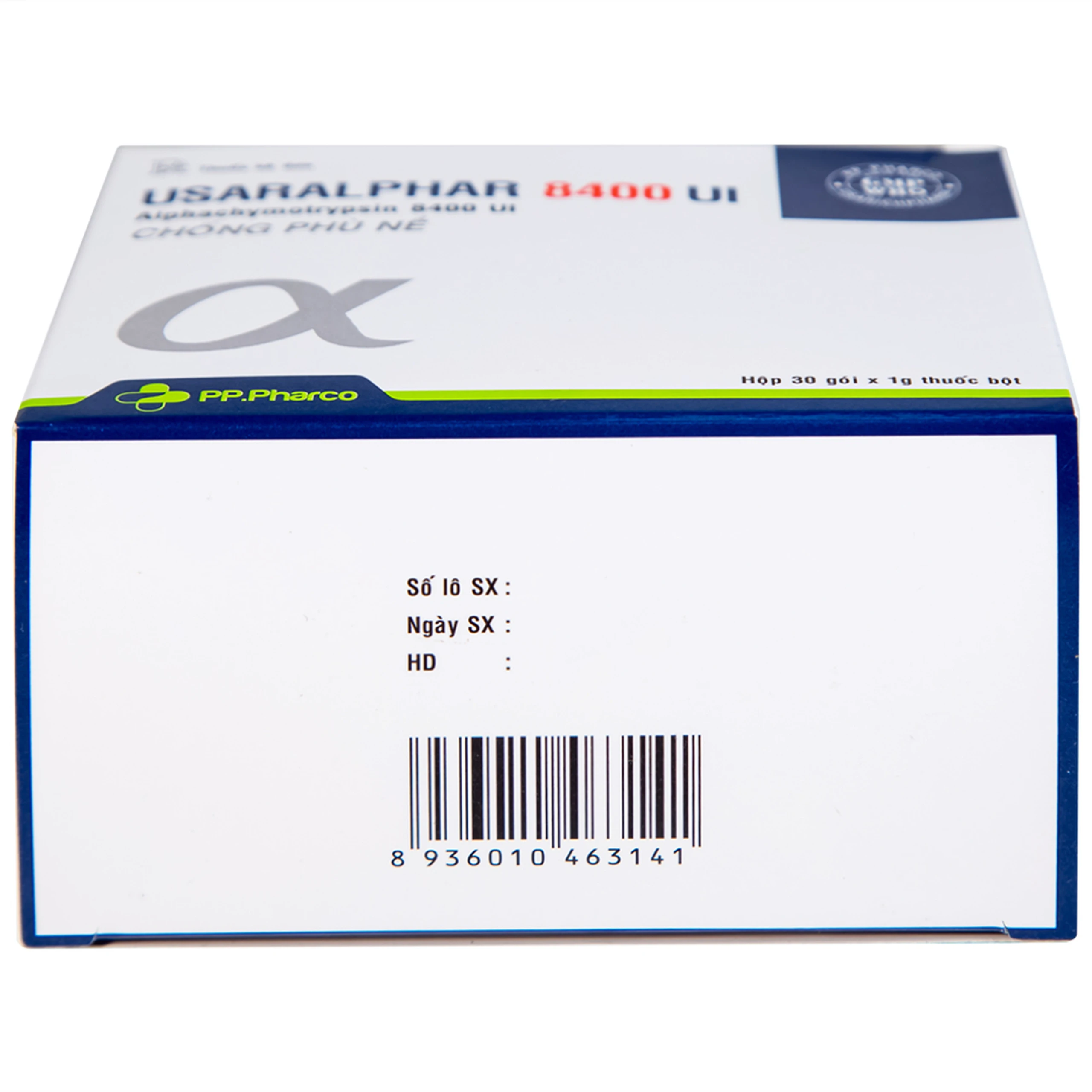 Thuốc Usaralphar 8400 UI Usarichpharm điều trị phù nề sau chấn thương, tổn thương mô mềm (30 gói x 1g)