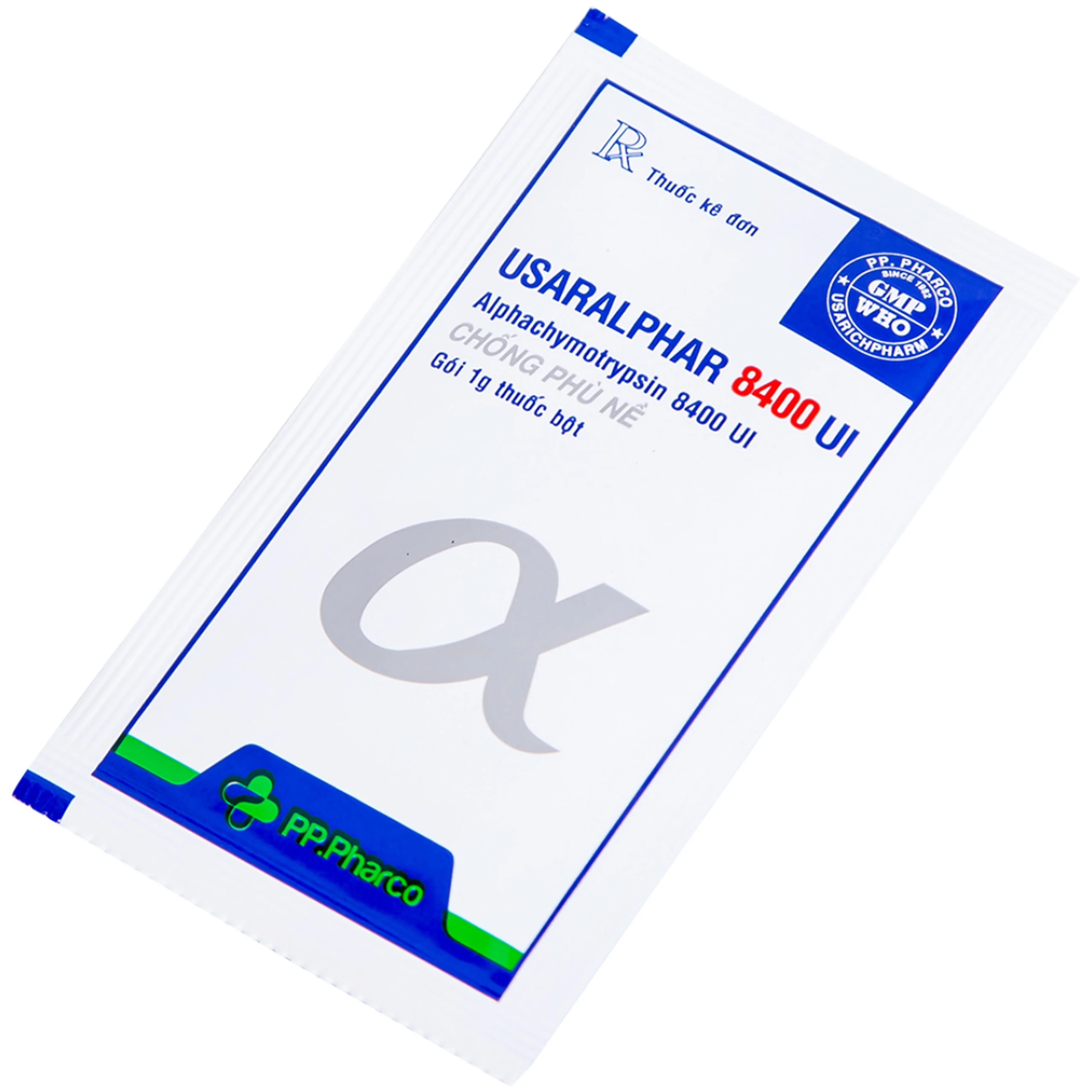 Thuốc Usaralphar 8400 UI Usarichpharm điều trị phù nề sau chấn thương, tổn thương mô mềm (30 gói x 1g)