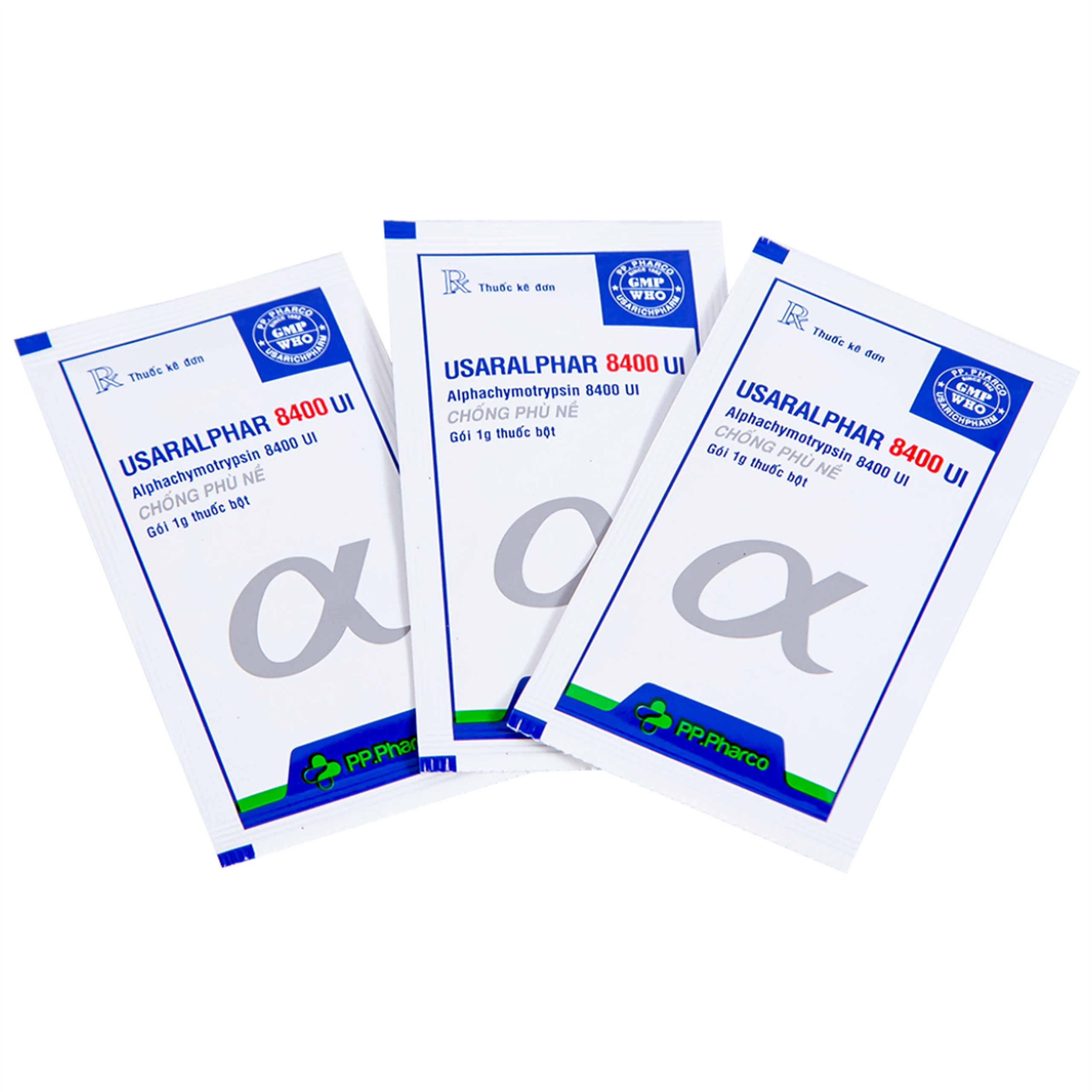 Thuốc Usaralphar 8400 UI Usarichpharm điều trị phù nề sau chấn thương, tổn thương mô mềm (30 gói x 1g)