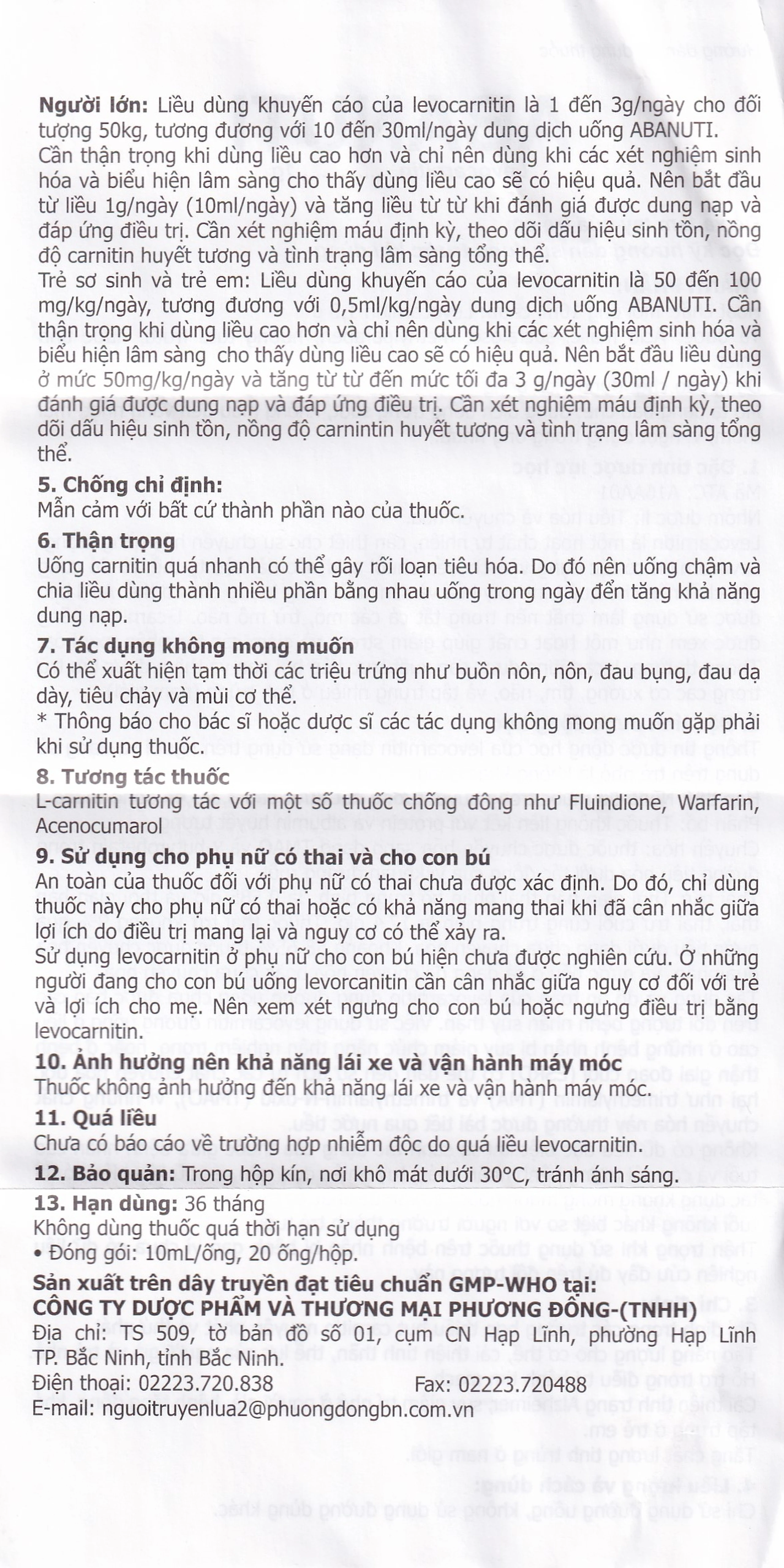 Dung dịch uống Abanuti 1g Phương Đông bổ sung năng lượng, cải thiện tinh thần, thể lực (20 ống x 10ml)