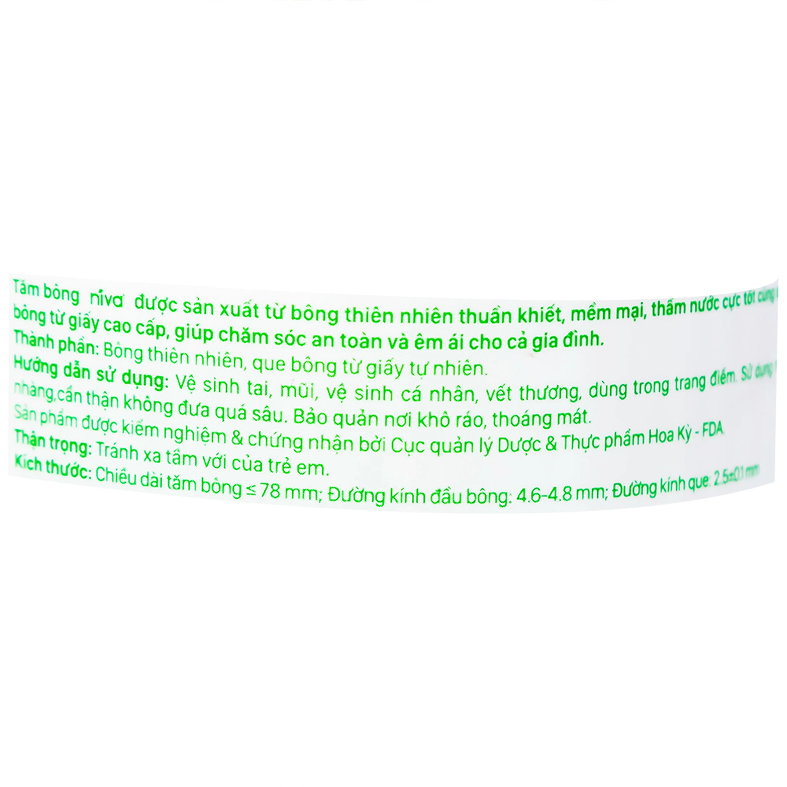 Tăm bông Niva Cotton Buds AJ2 thân giấy 1 đầu tròn 1 đầu xoắn vệ sinh tai, mũi, vết thương (200 que)