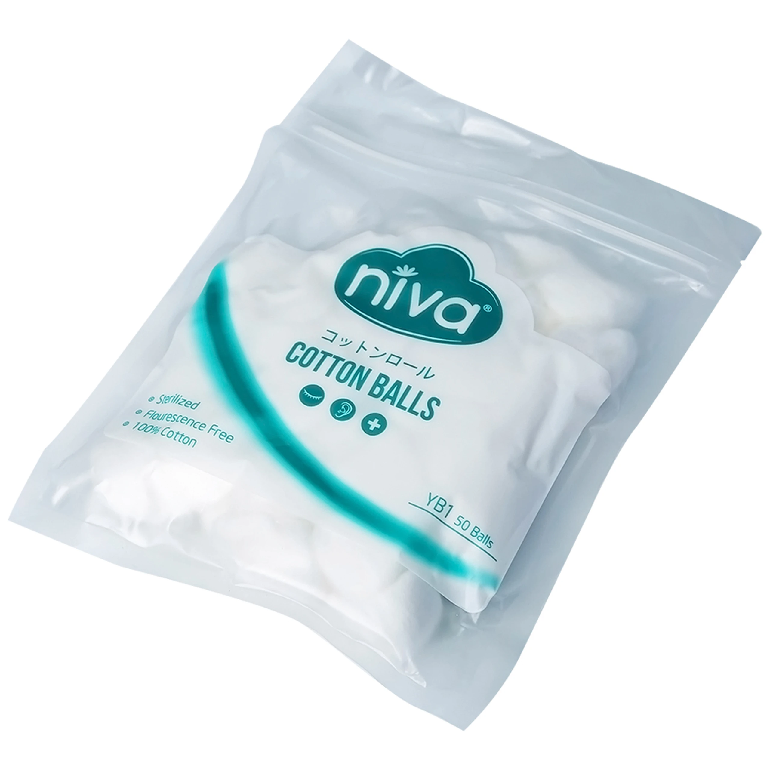 Bông viên Niva Cotton Balls YB1 (50 viên) làm sạch vết thương, thấm máu và dịch tiết