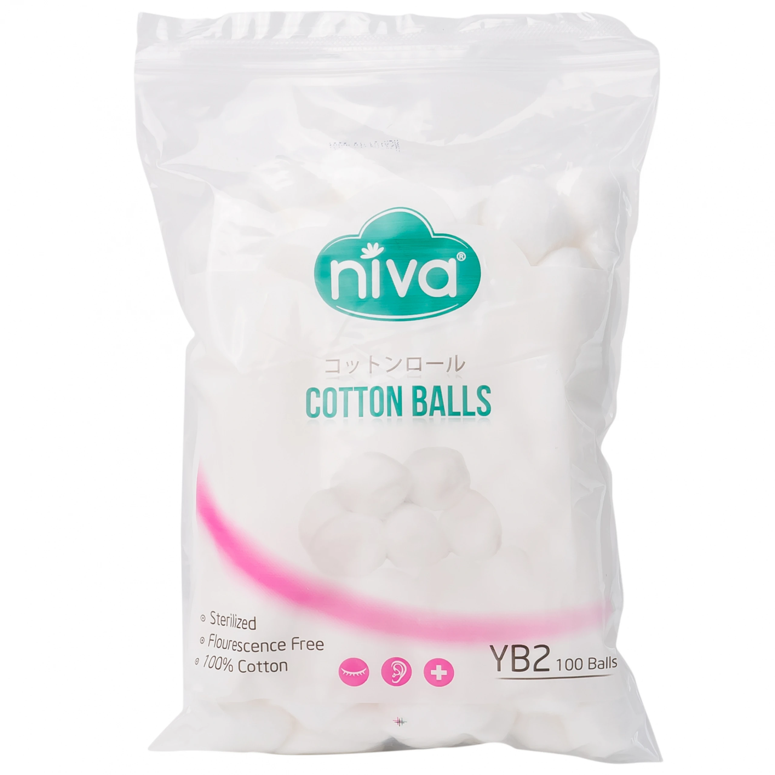 Bông viên Niva Cotton Balls YB2 (100 viên) làm sạch vết thương, thấm máu và dịch tiết