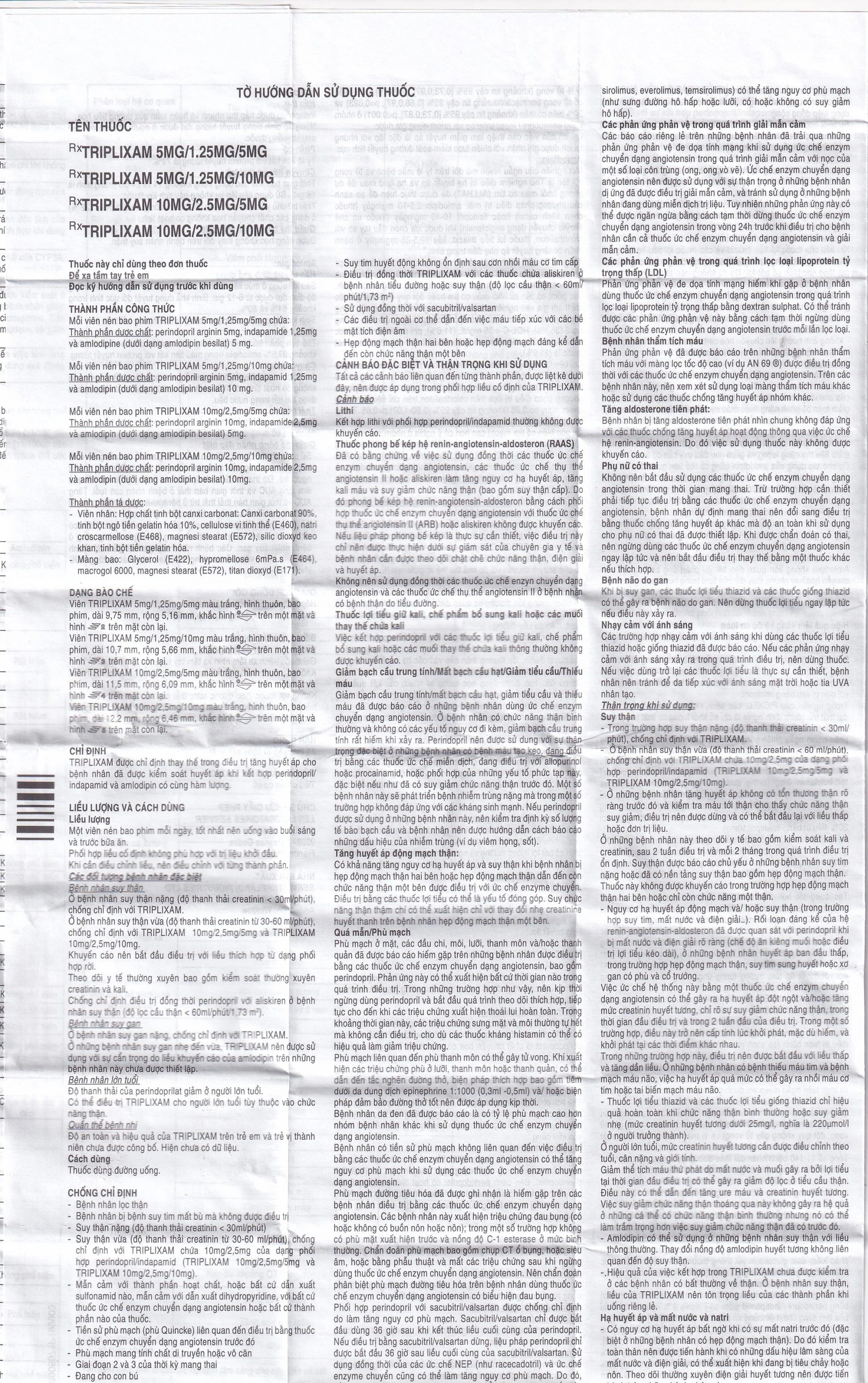 Thuốc Triplixam 5mg/1.25mg/5mg Servier điều trị tăng huyết áp (30 viên)