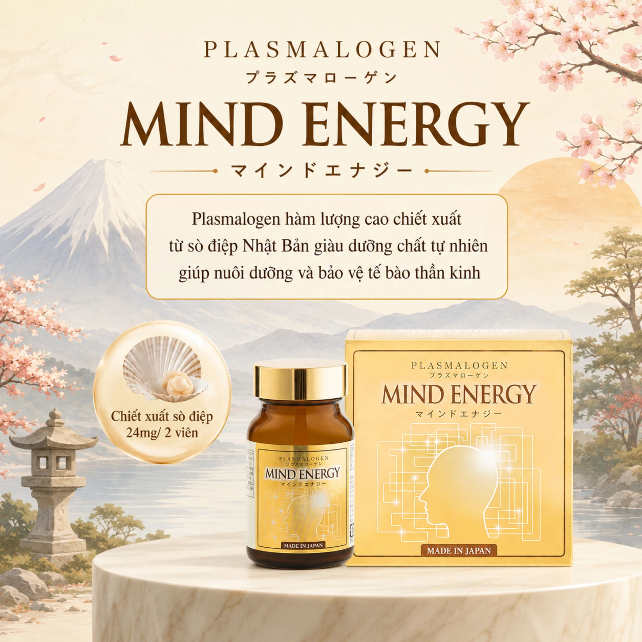 Viên uống bổ não, cải thiện trí nhớ Mind Energy Jpanwell (60 viên) 2
