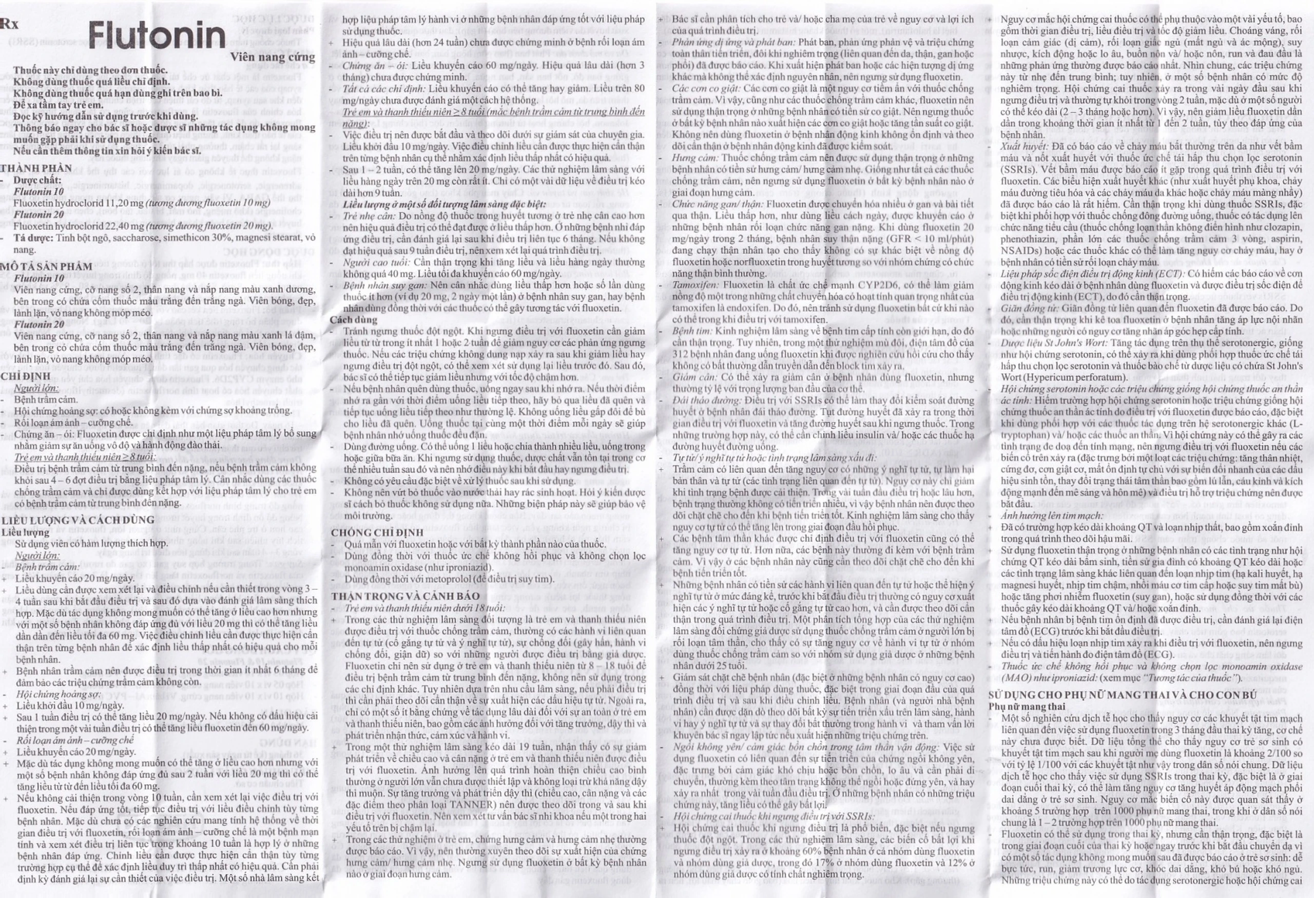 Thuốc Flutonin 20 Hasan điều trị bệnh trầm cảm (5 vỉ x 10 viên)