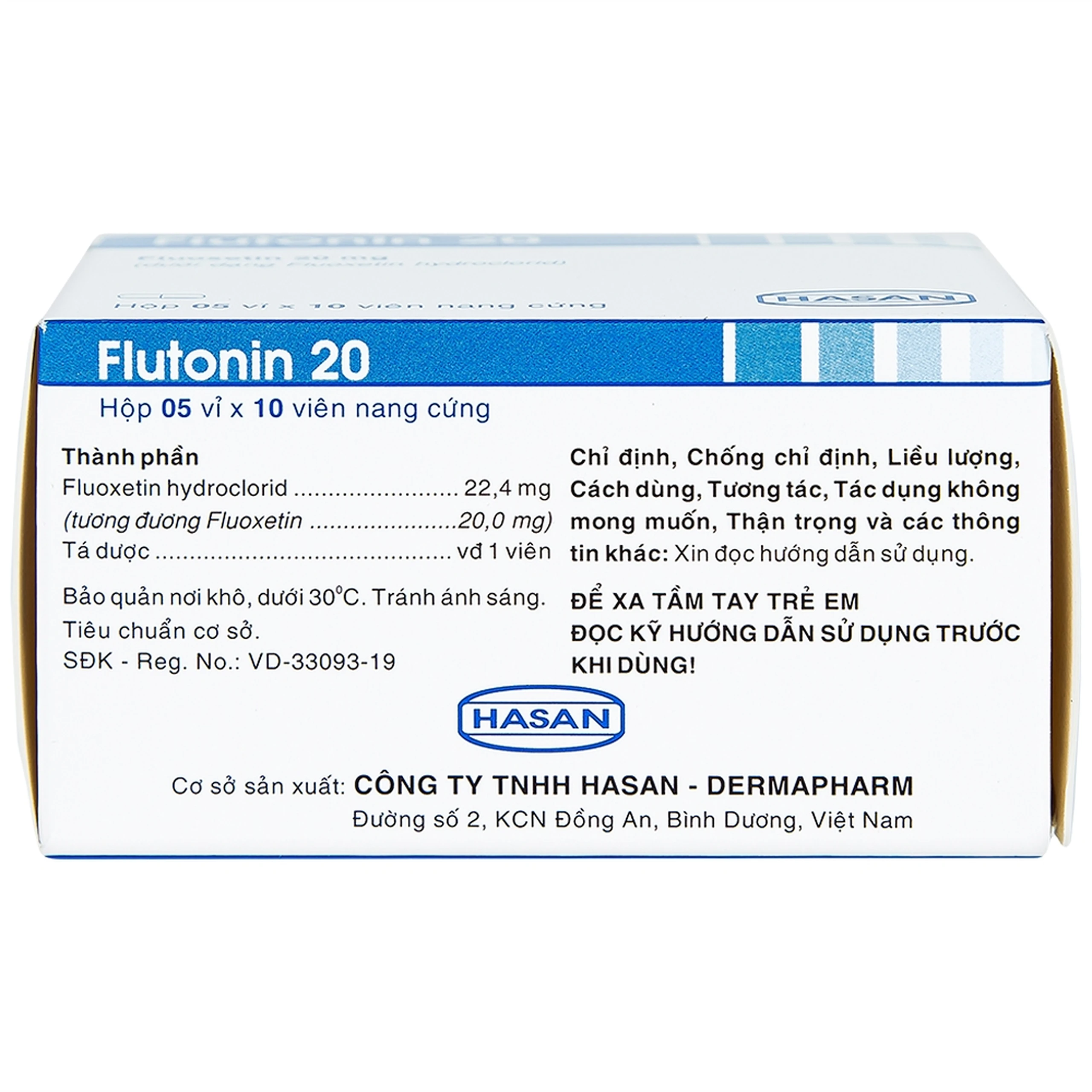 Thuốc Flutonin 20 Hasan điều trị bệnh trầm cảm (5 vỉ x 10 viên)