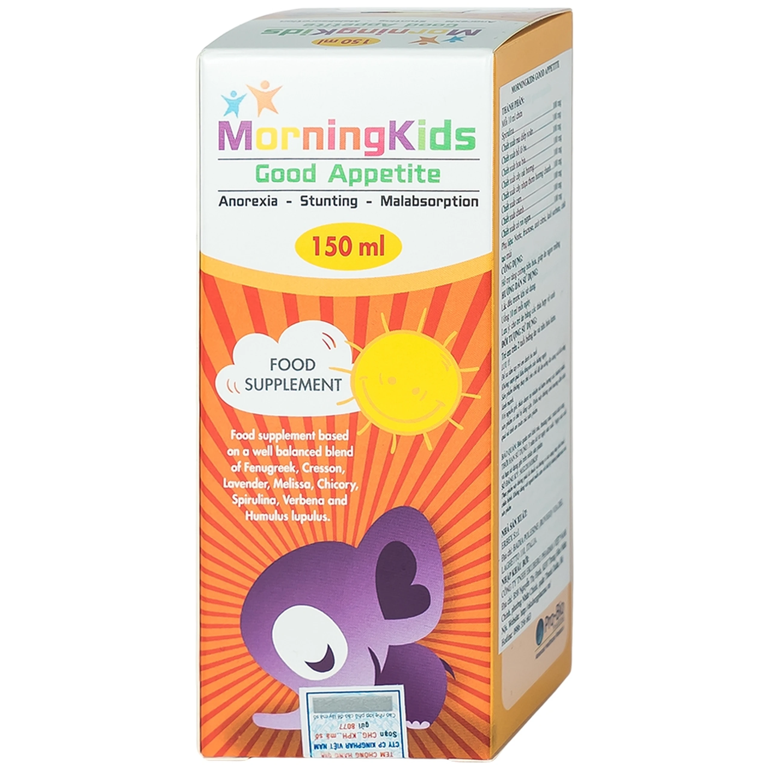 Siro hỗ trợ tăng cường tiêu hóa giúp ăn ngon miệng MorningKids Good Appetite (150ml)