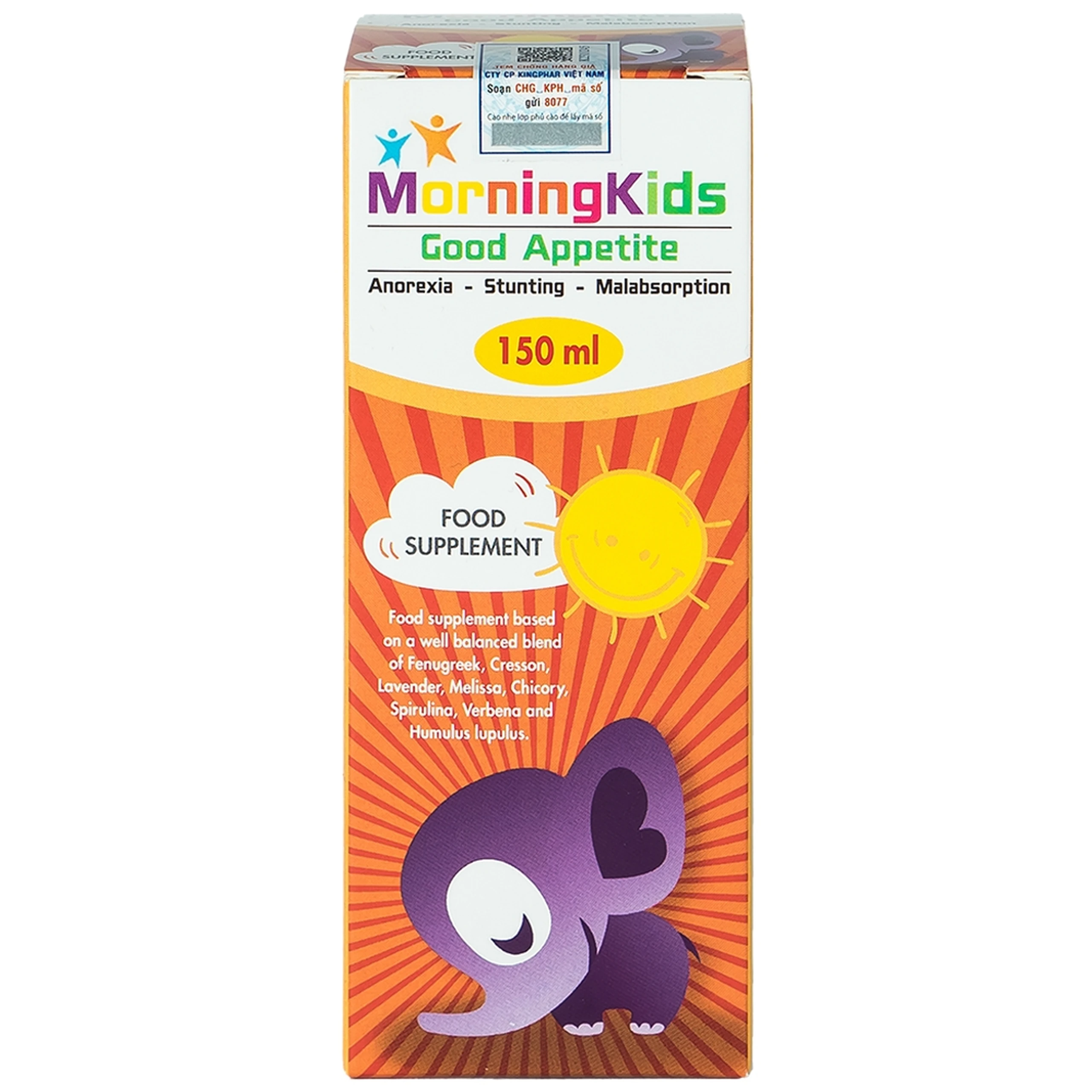 Siro hỗ trợ tăng cường tiêu hóa giúp ăn ngon miệng MorningKids Good Appetite (150ml)