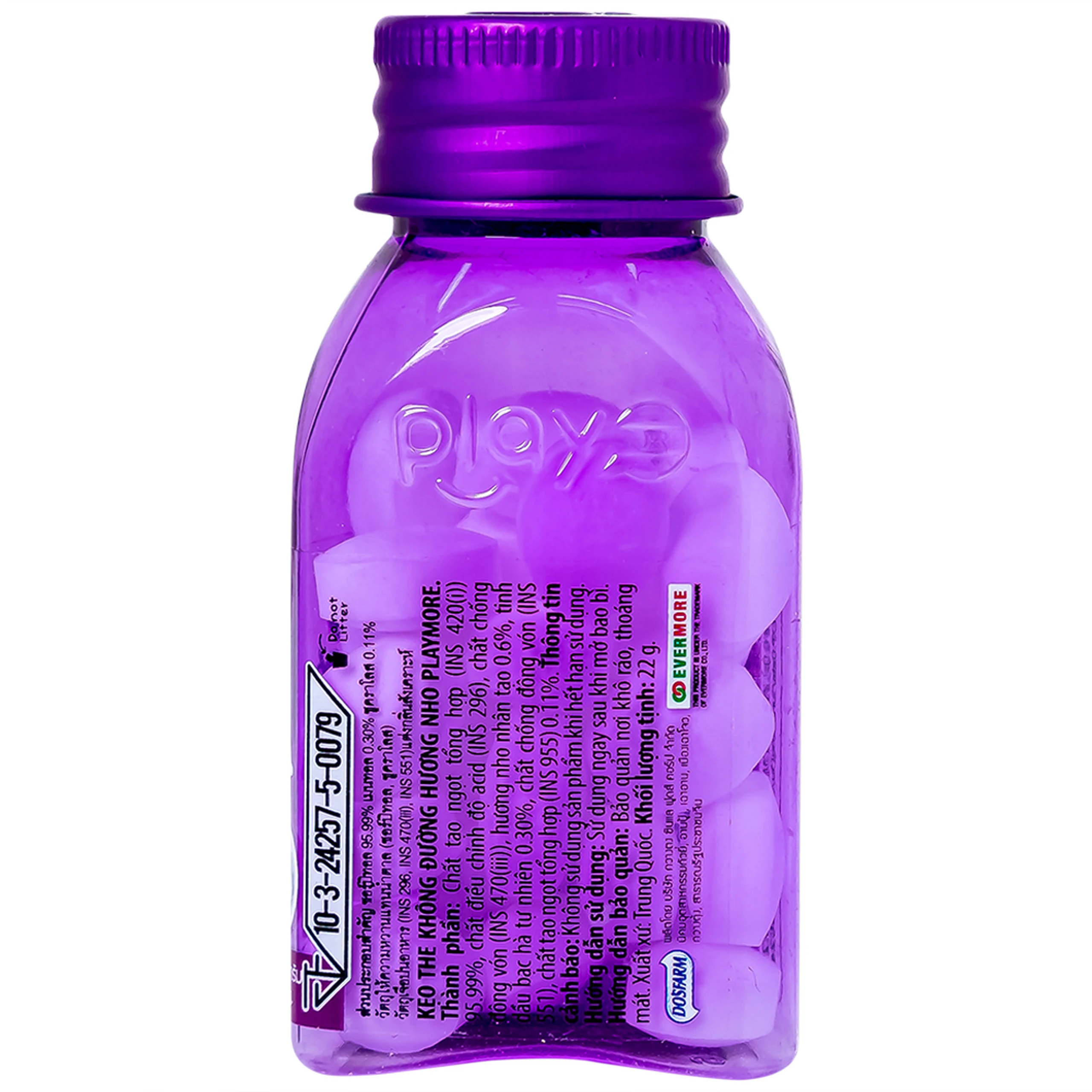 Kẹo The Vị Nho Playmore (hũ 22g)