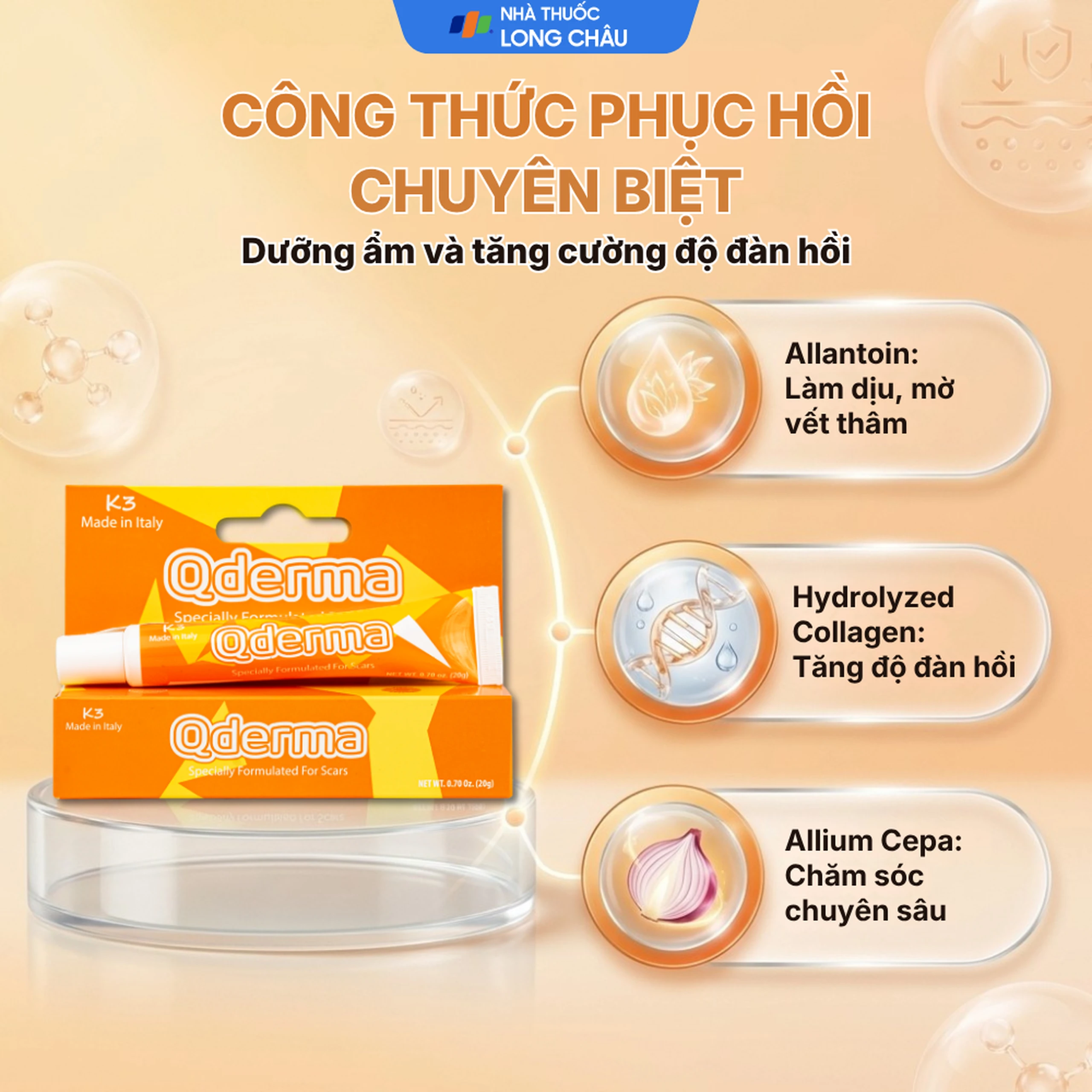 Gel phục hồi da Qderma giúp cải thiện tình trạng sẹo (20g) 3