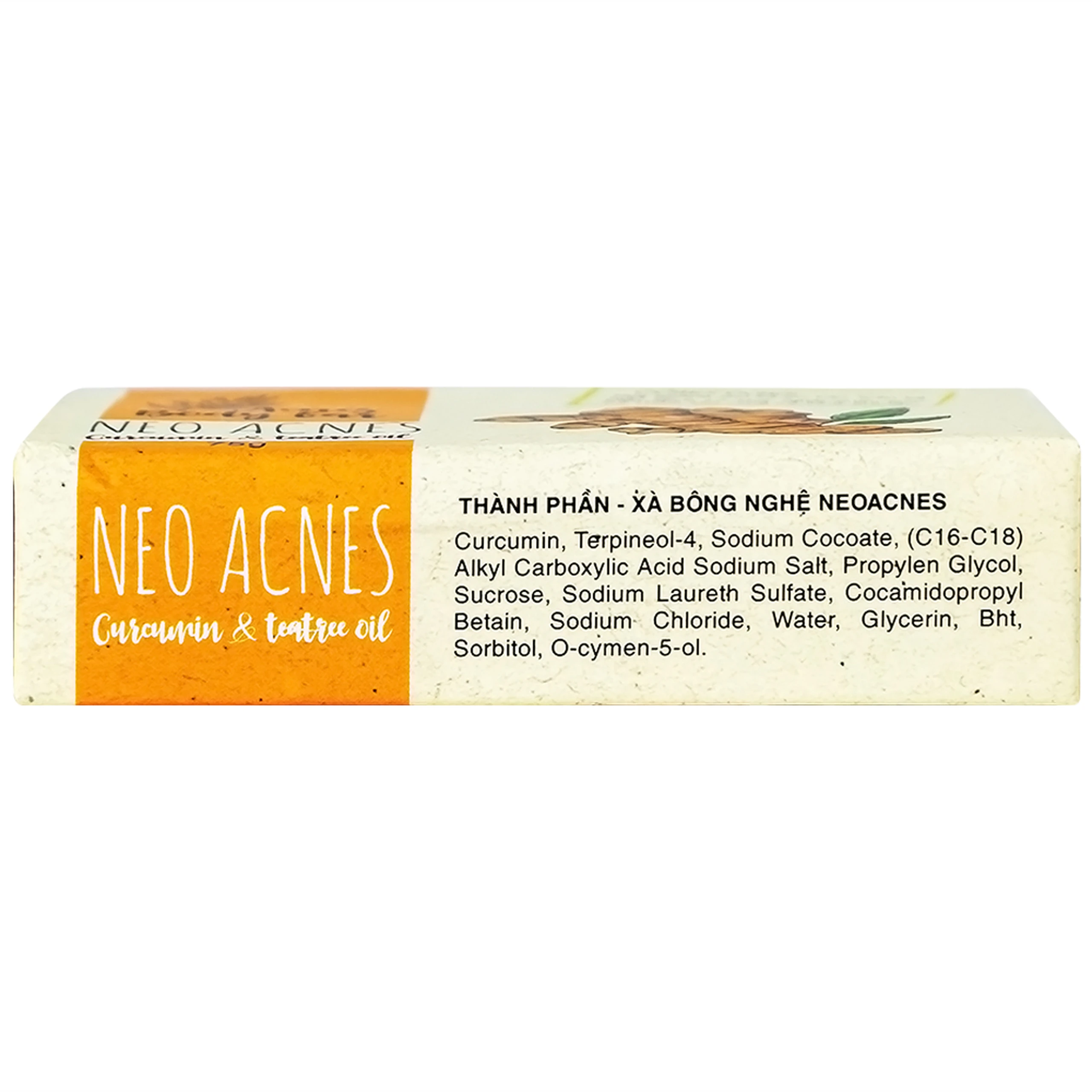 Xà phòng tắm ngừa mụn La Beauty Acnes Body Bar chứa nghệ và tinh chất dầu tràm 75g