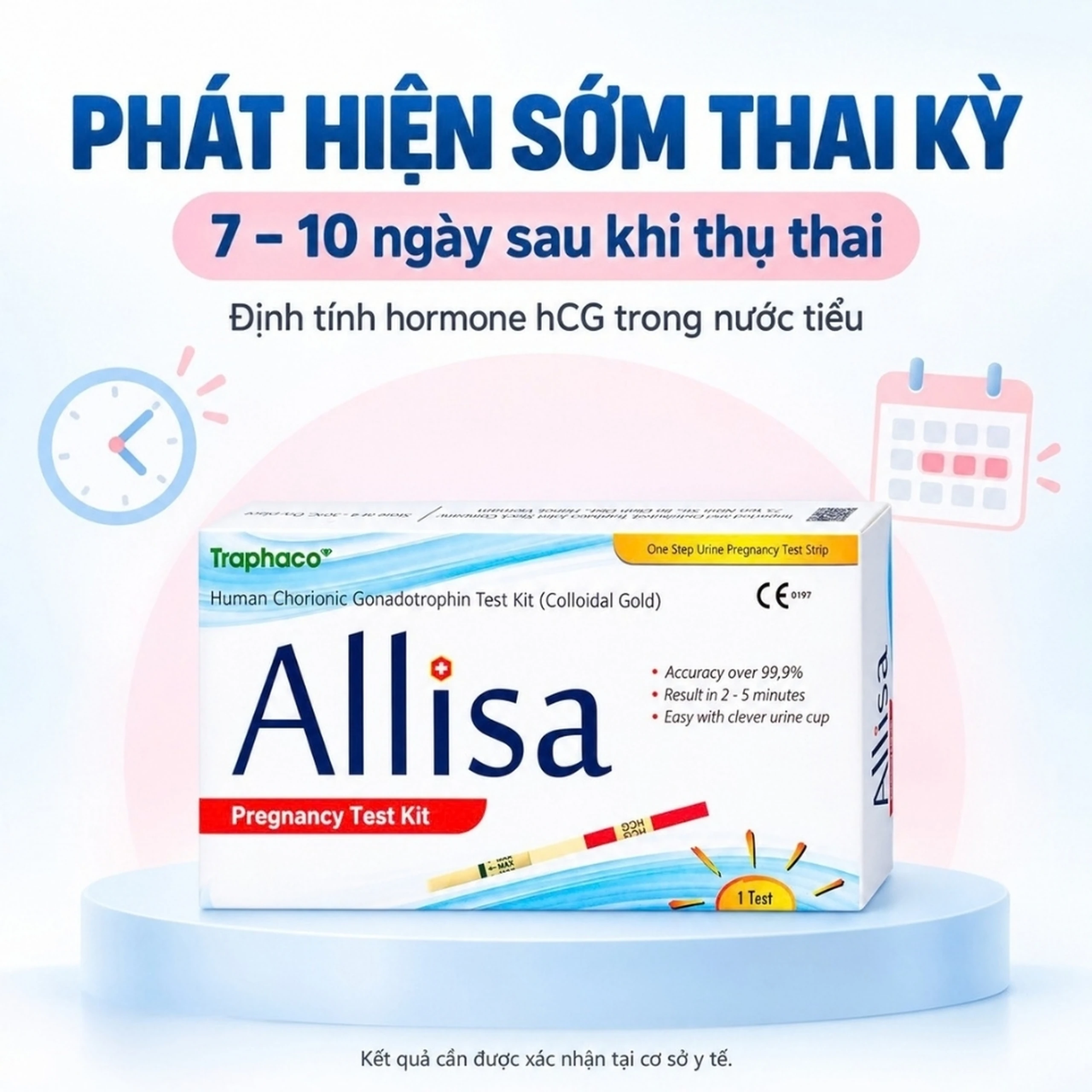 Que thử thai HCG Allisa Traphaco giúp phát hiện sớm thai kỳ sau 7-10 ngày thụ thai 2