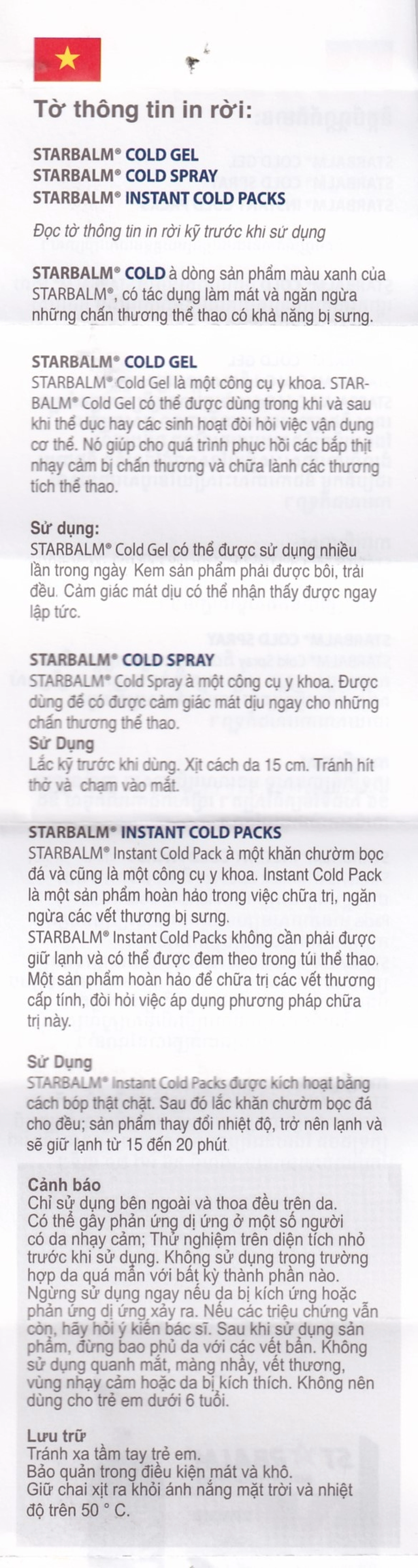 Gel lạnh giảm đau Starbalm Cold Gel 25ml giảm thâm tím, bong gân, giảm đau cơ, phục hồi chấn thương