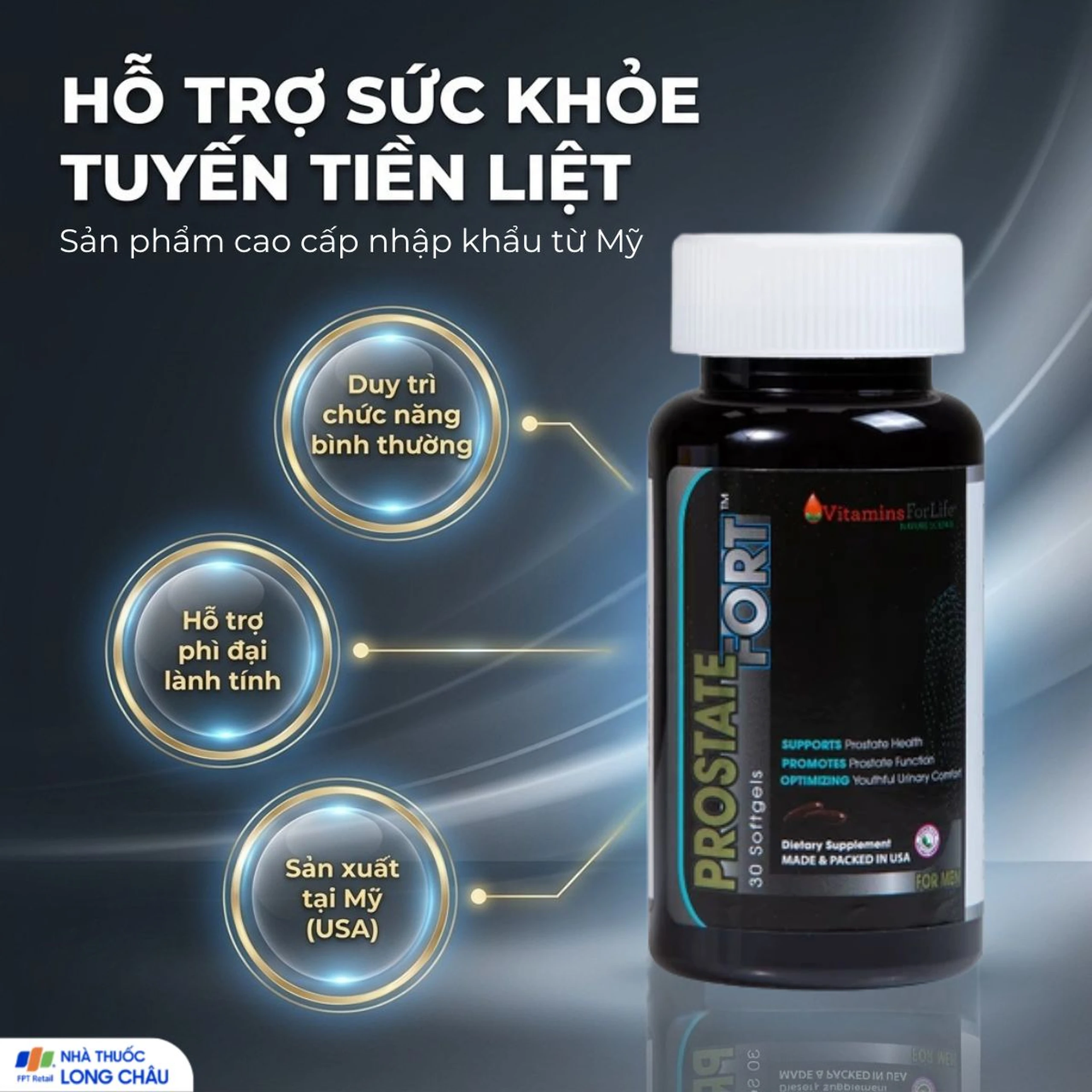 Viên uống hỗ trợ sức khỏe tuyến tiền liệt nam giới Prostate Fort Vitamins For Life (30 viên) 2