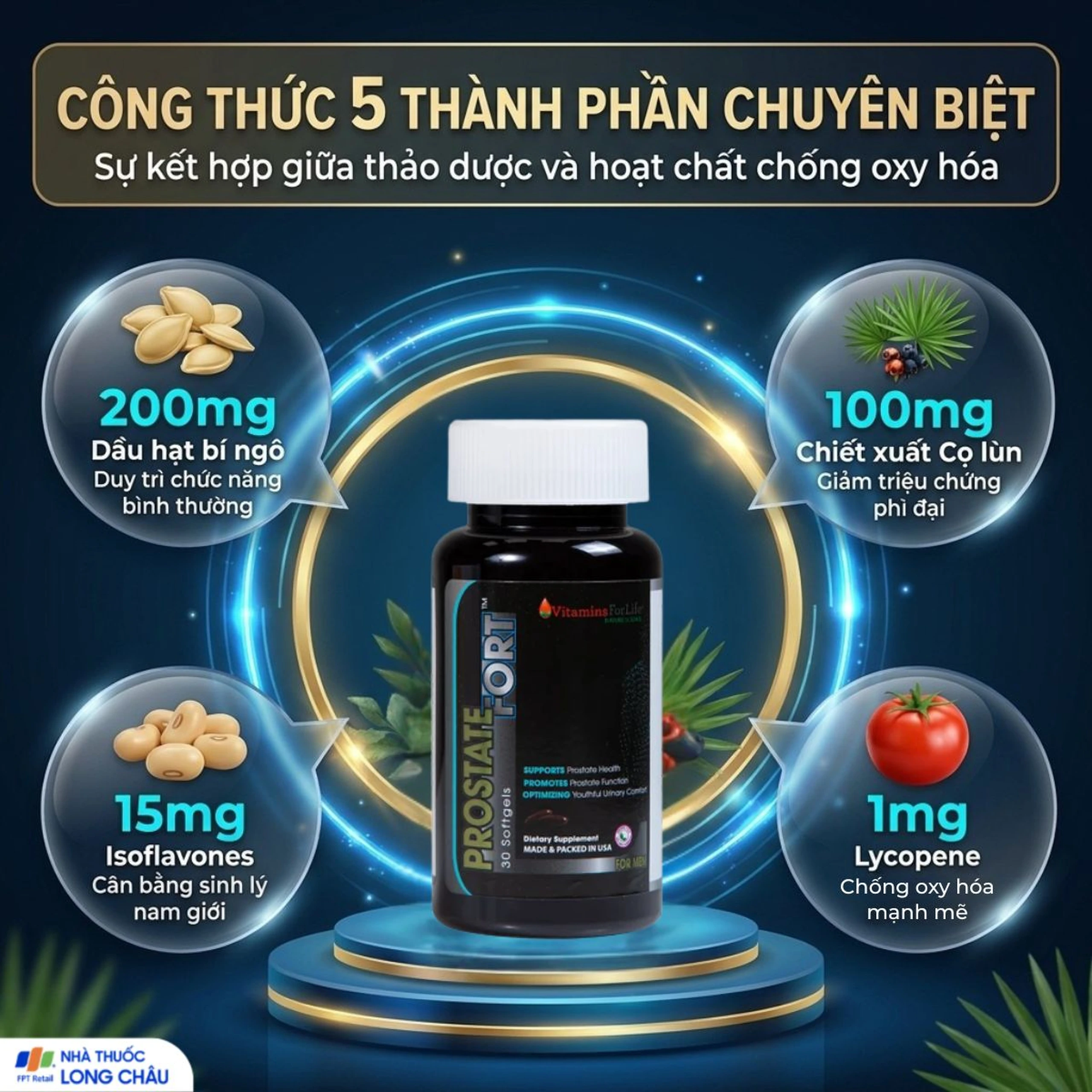 Viên uống hỗ trợ sức khỏe tuyến tiền liệt nam giới Prostate Fort Vitamins For Life (30 viên) 3