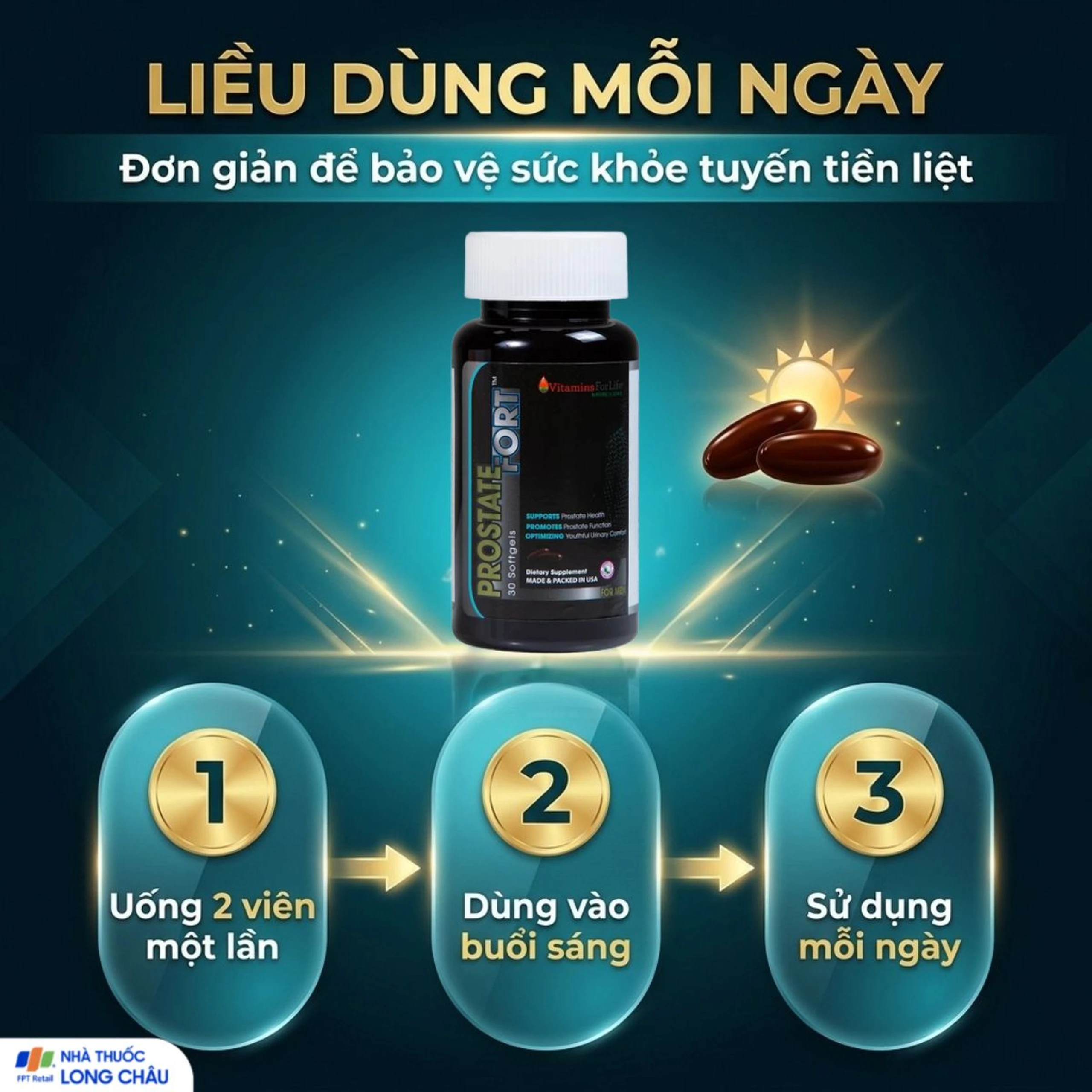Viên uống hỗ trợ sức khỏe tuyến tiền liệt nam giới Prostate Fort Vitamins For Life (30 viên) 4