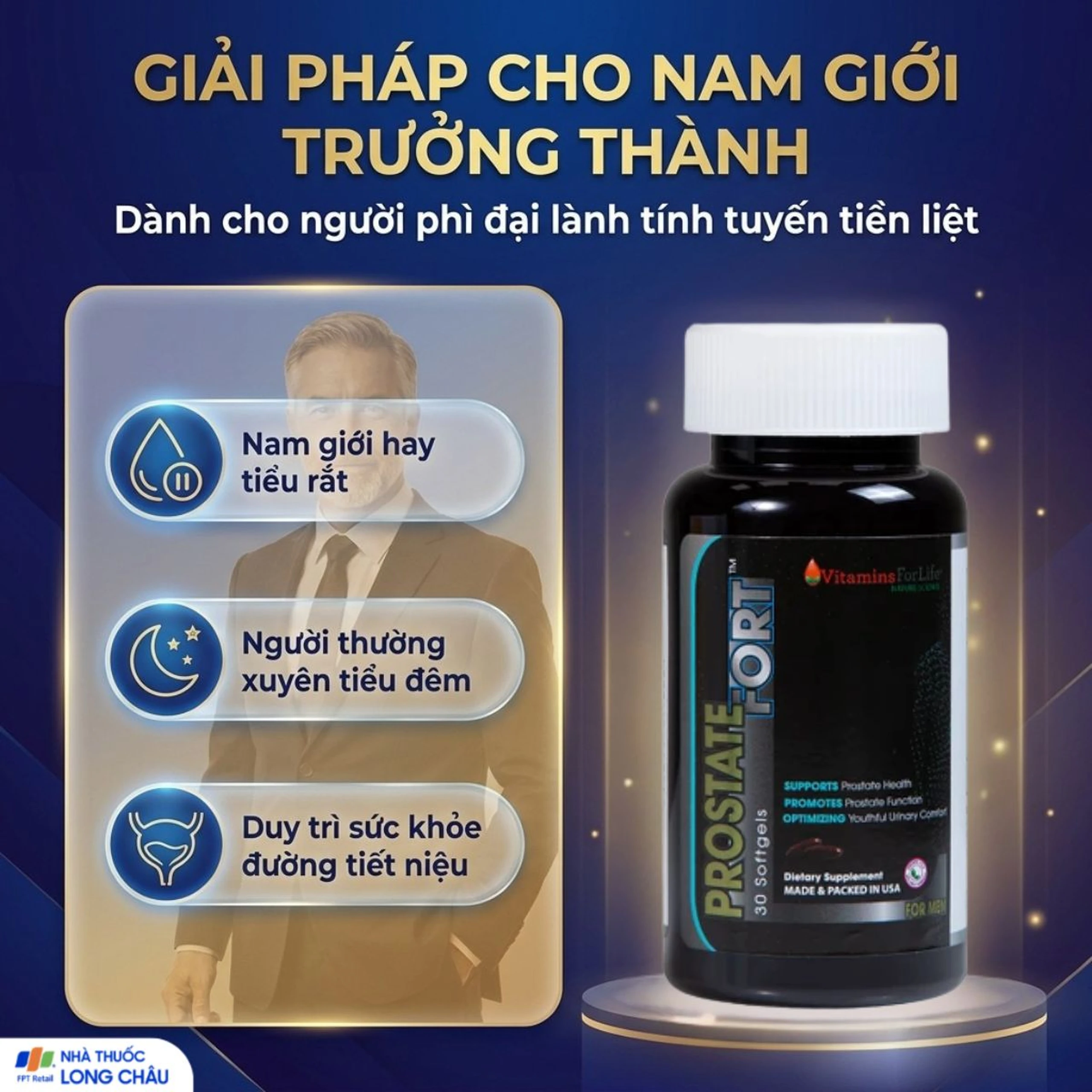 Viên uống hỗ trợ sức khỏe tuyến tiền liệt nam giới Prostate Fort Vitamins For Life (30 viên) 5