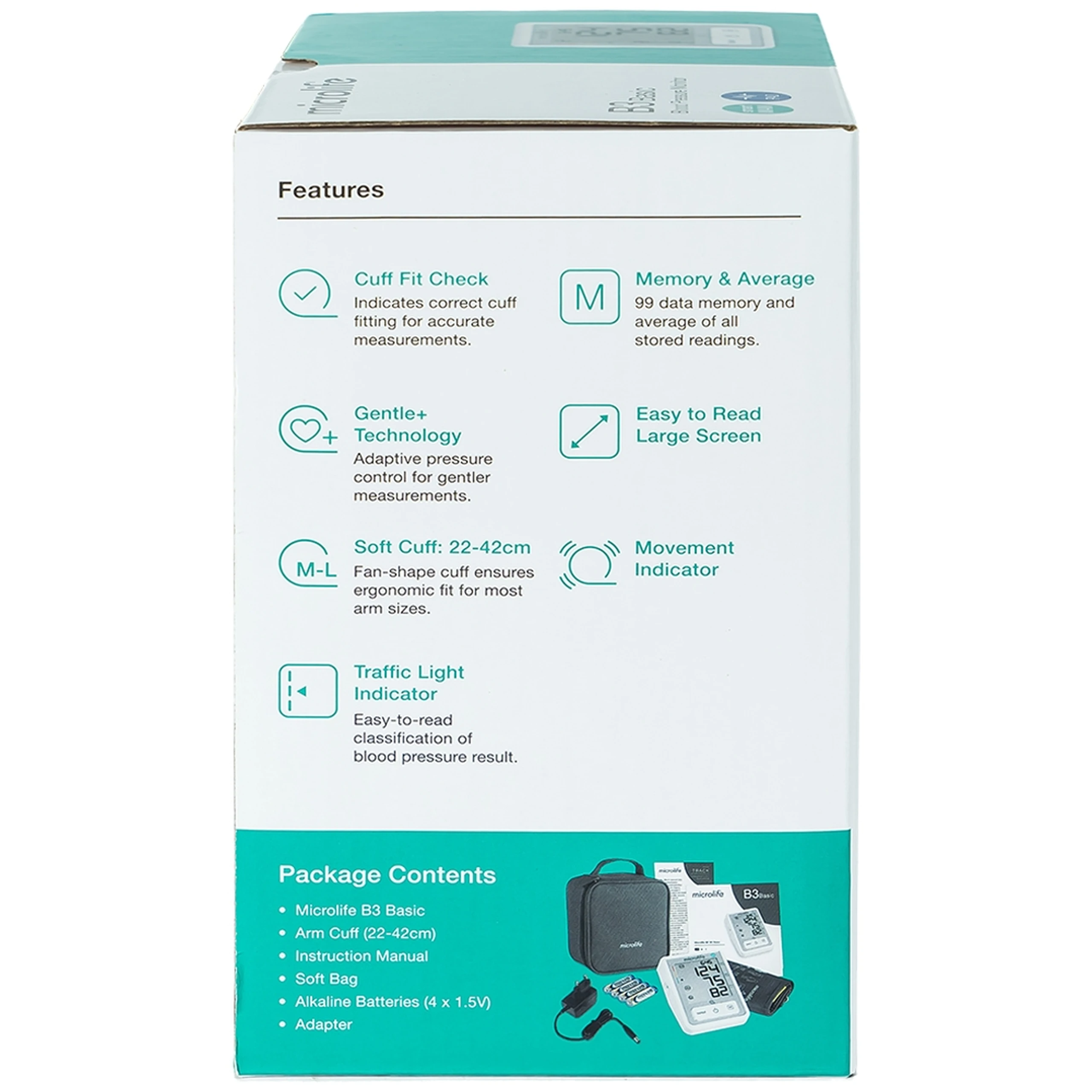 Máy đo huyết áp bắp tay Microlife B3 Basic hỗ trợ đo huyết áp, nhịp tim