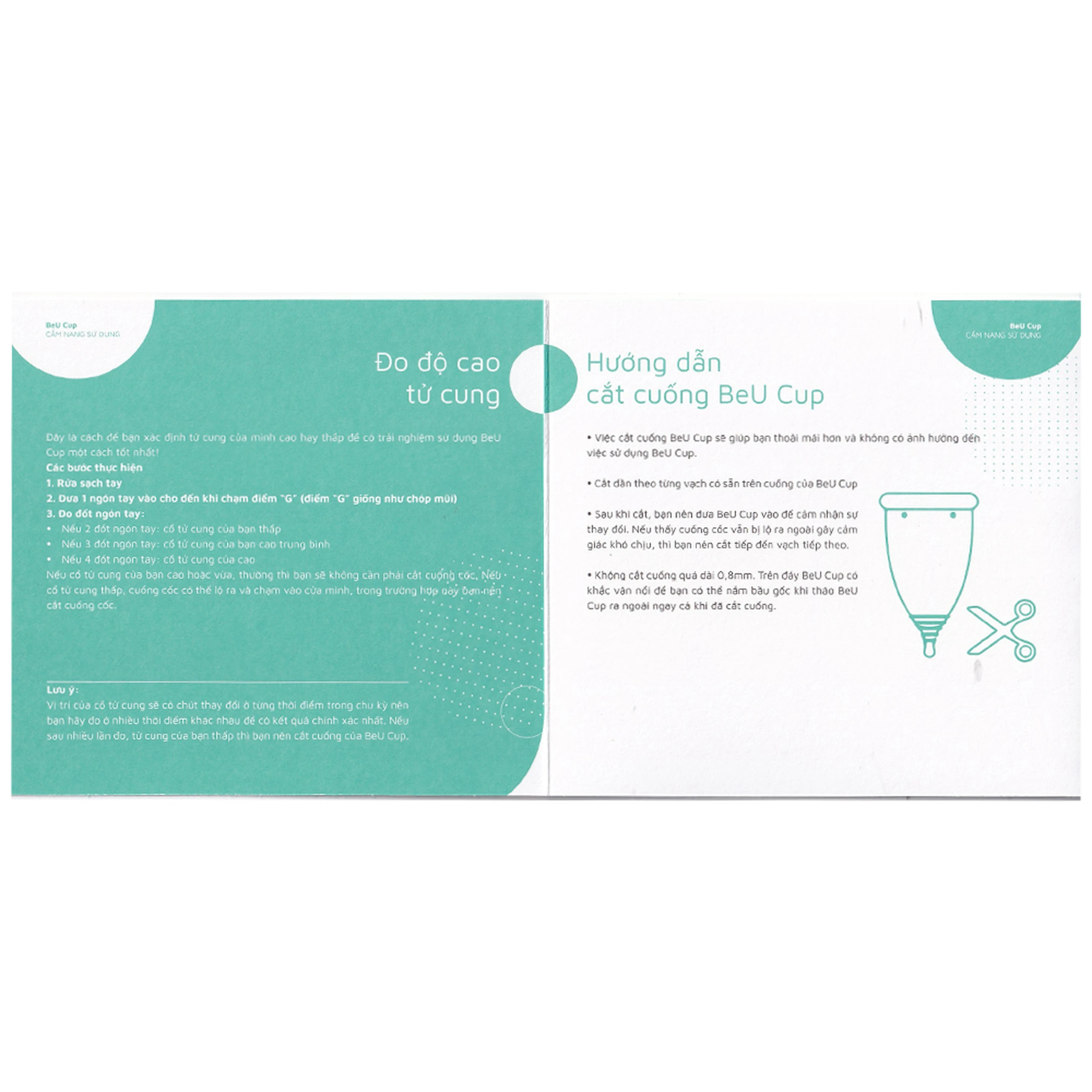 Cốc nguyệt san Beu Cup 45x65mm siêu mềm, kiểm soát mùi hôi, hạn chế viêm nhiễm