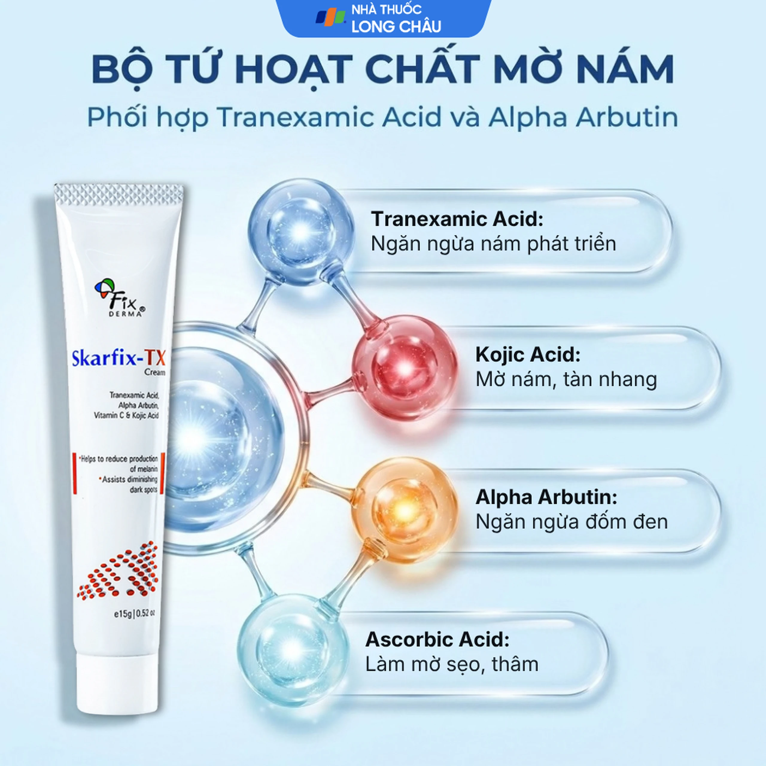 Kem bôi ngừa nám, tàn nhang Fixderma Skarfix TX cream 15g 3