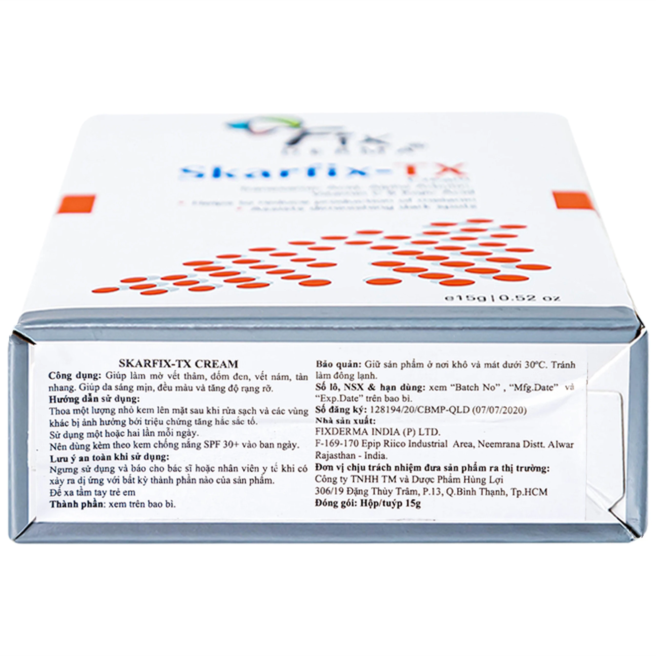 Kem bôi ngừa nám, tàn nhang Fixderma Skarfix TX cream 15g