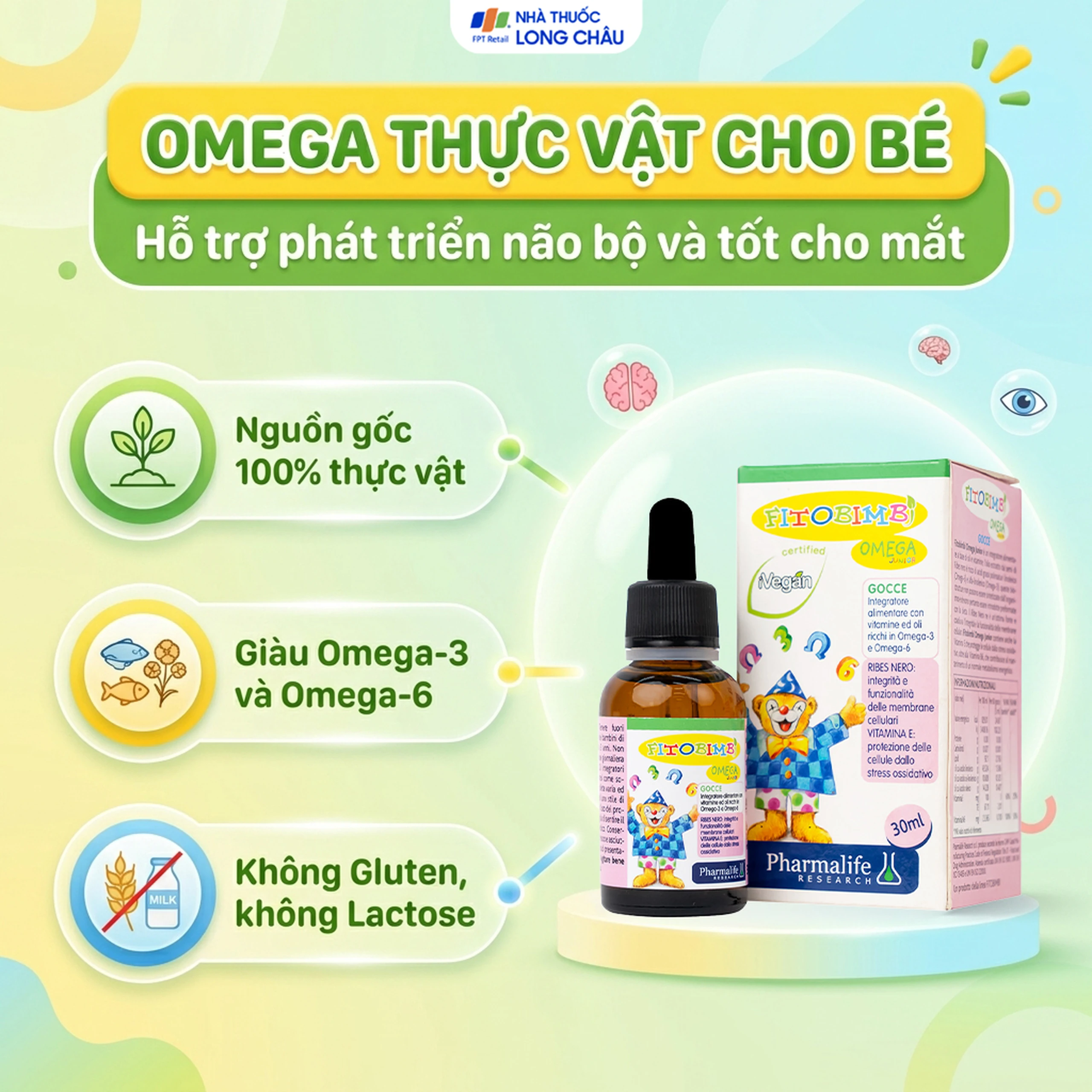 Siro hỗ trợ phát triển não của trẻ Fitobimbi Omega Junior (30ml) 2