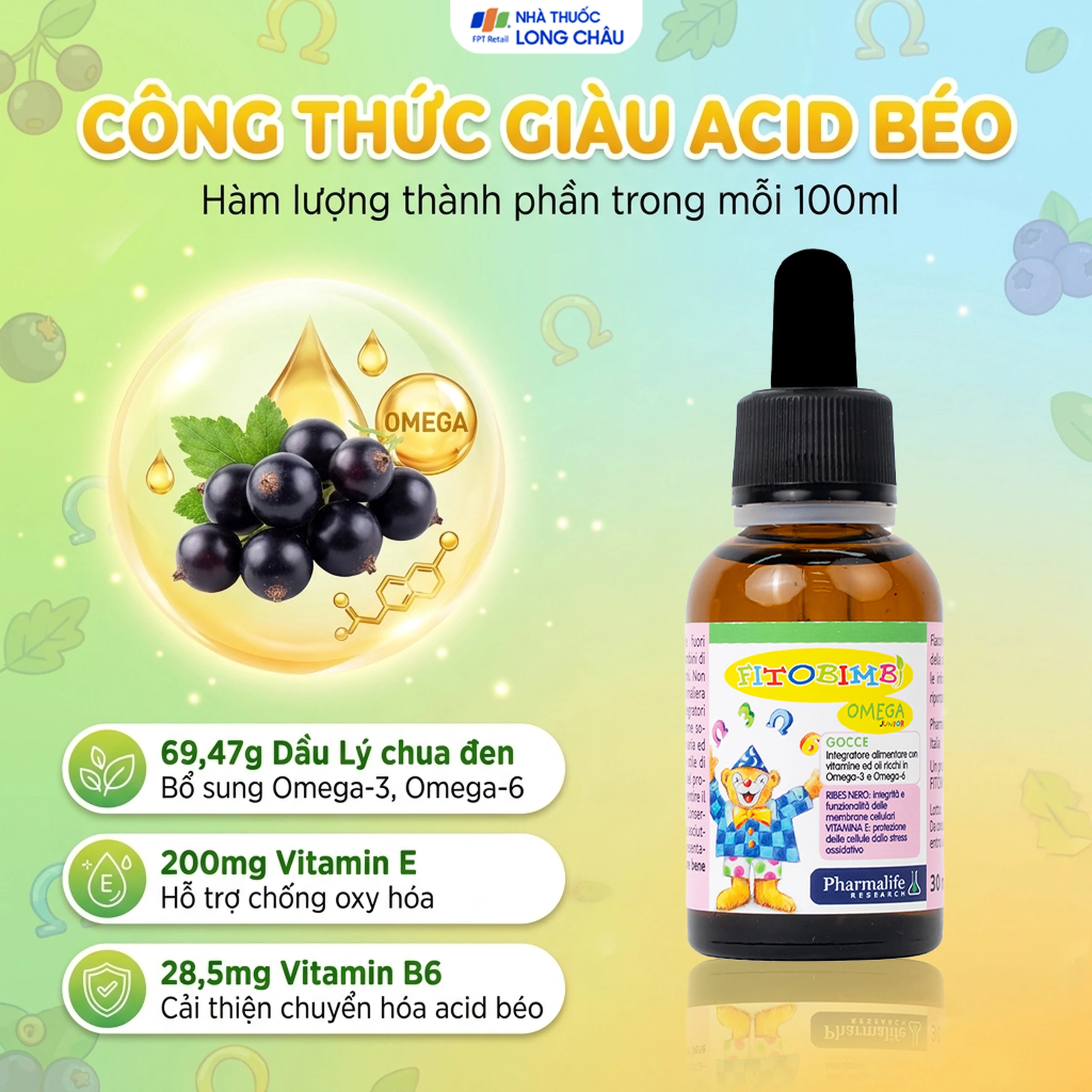 Siro hỗ trợ phát triển não của trẻ Fitobimbi Omega Junior (30ml) 4