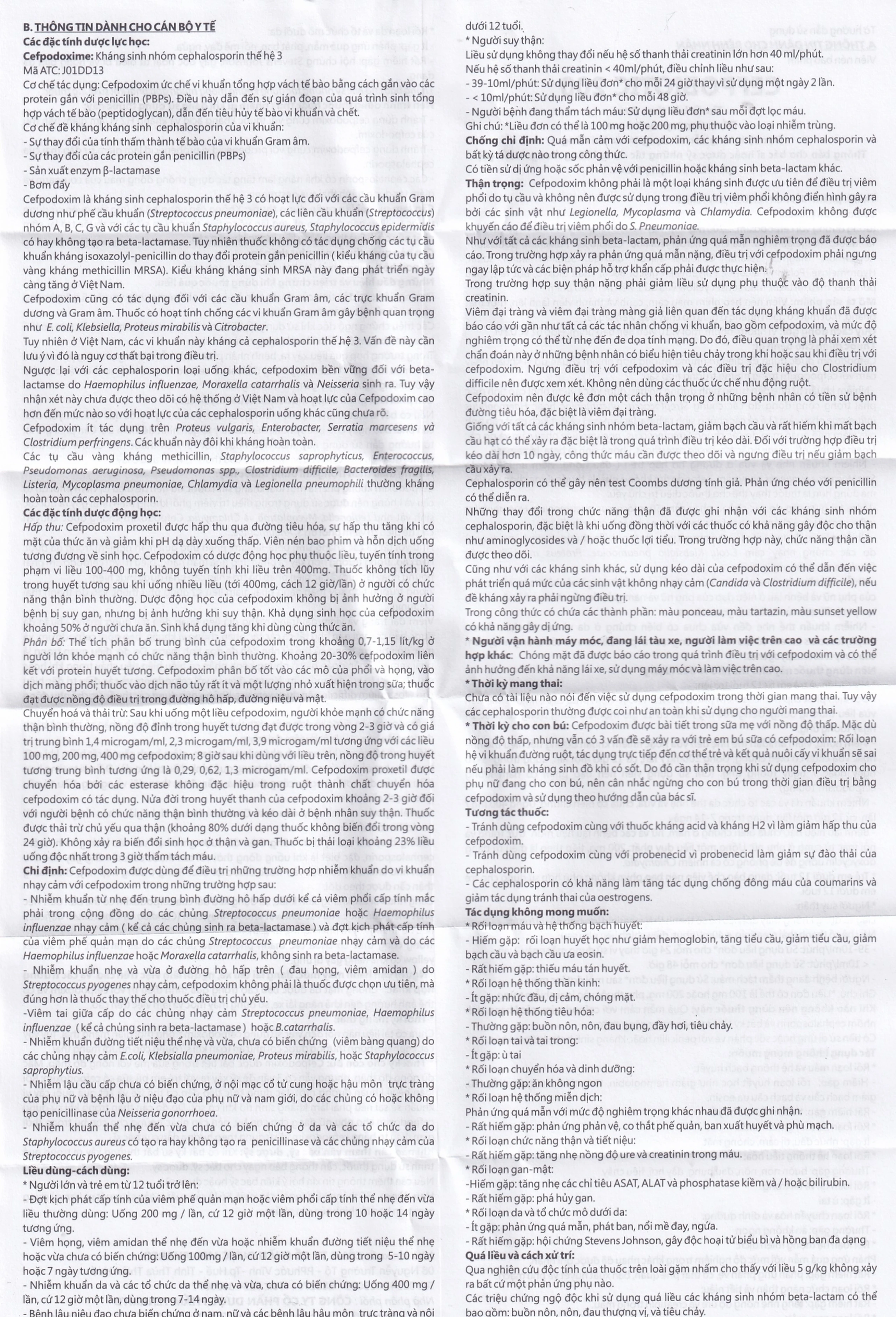 Thuốc Cefpobiotic 200mg Medipharco điều trị nhiễm khuẩn (2 vỉ x 10 viên)