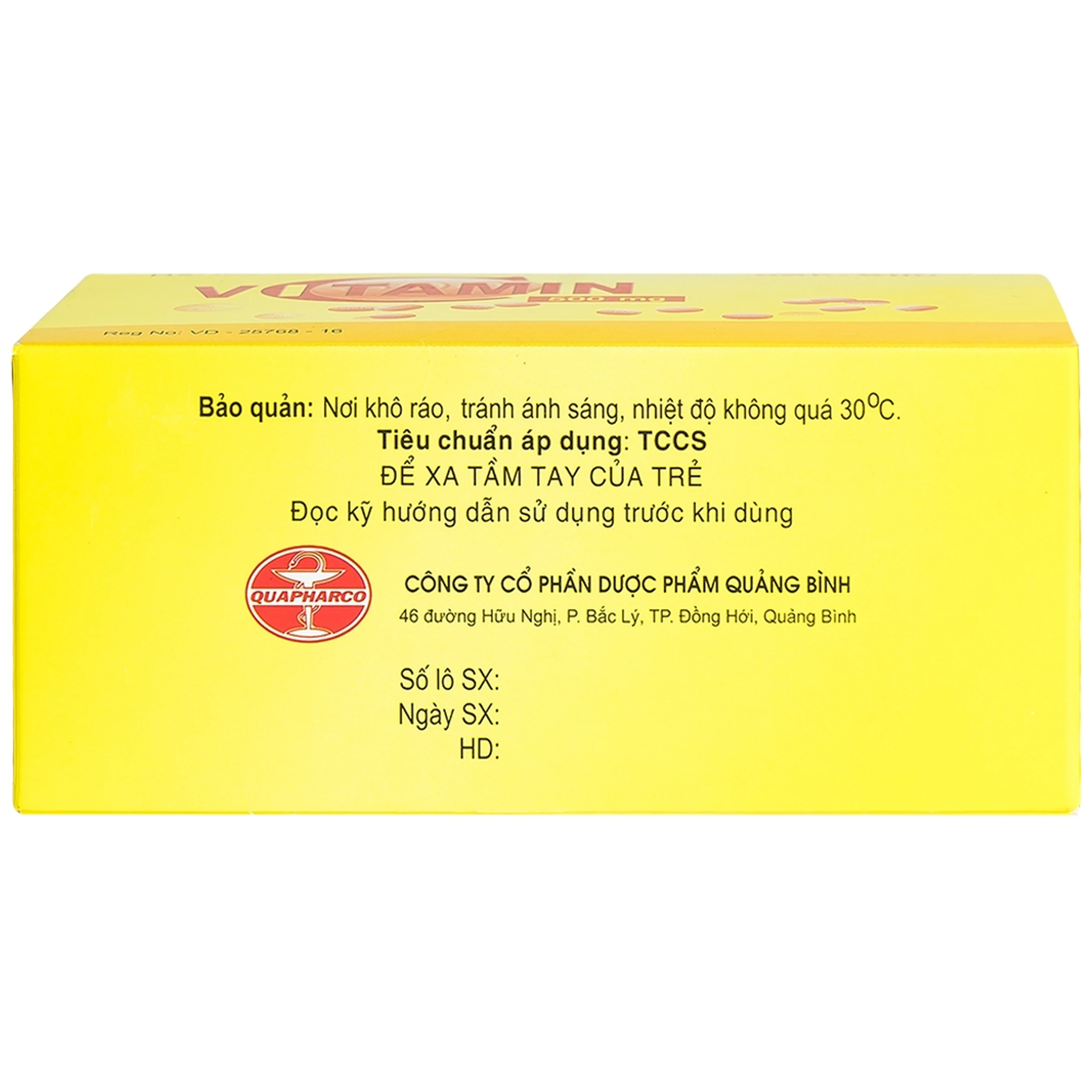 Thuốc Vitamin C 500mg Quapharco điều trị bệnh do thiếu Vitamin C (10 vỉ x 10 viên)