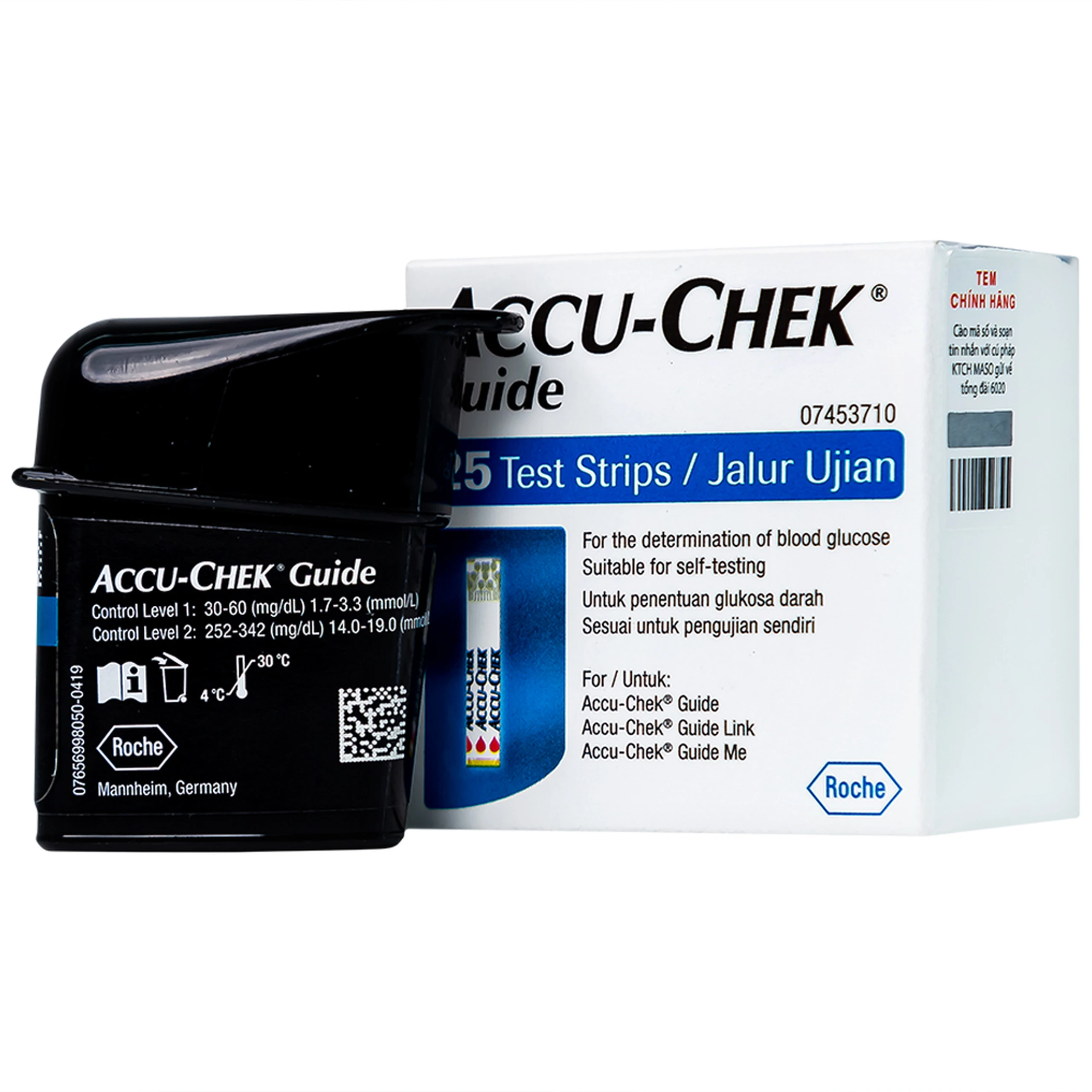 Que thử đường huyết Accu Chek Guide (25 que)