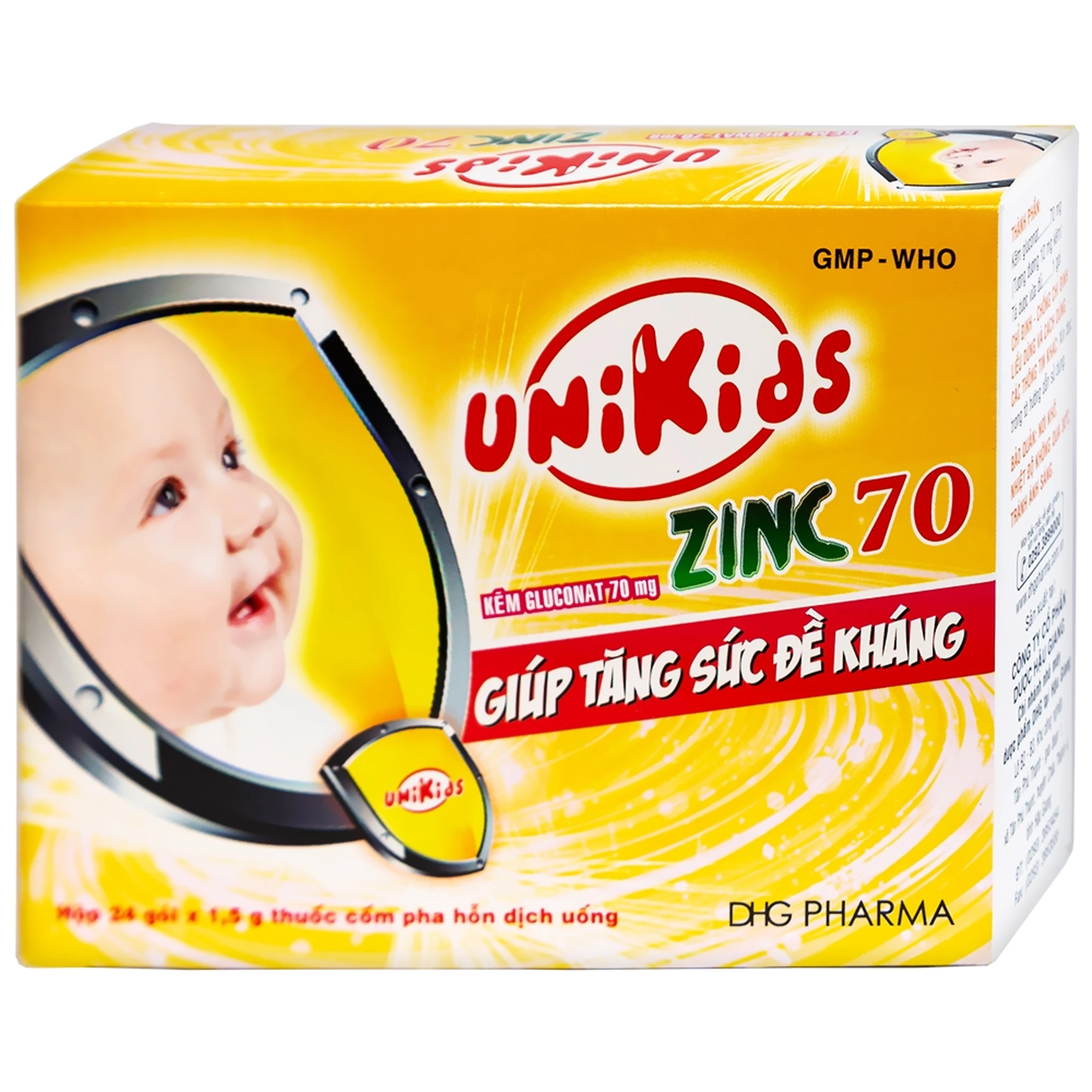 Cốm Unikids Zinc 70 DHG tăng cường sức đề kháng (24 gói x 1.5g)