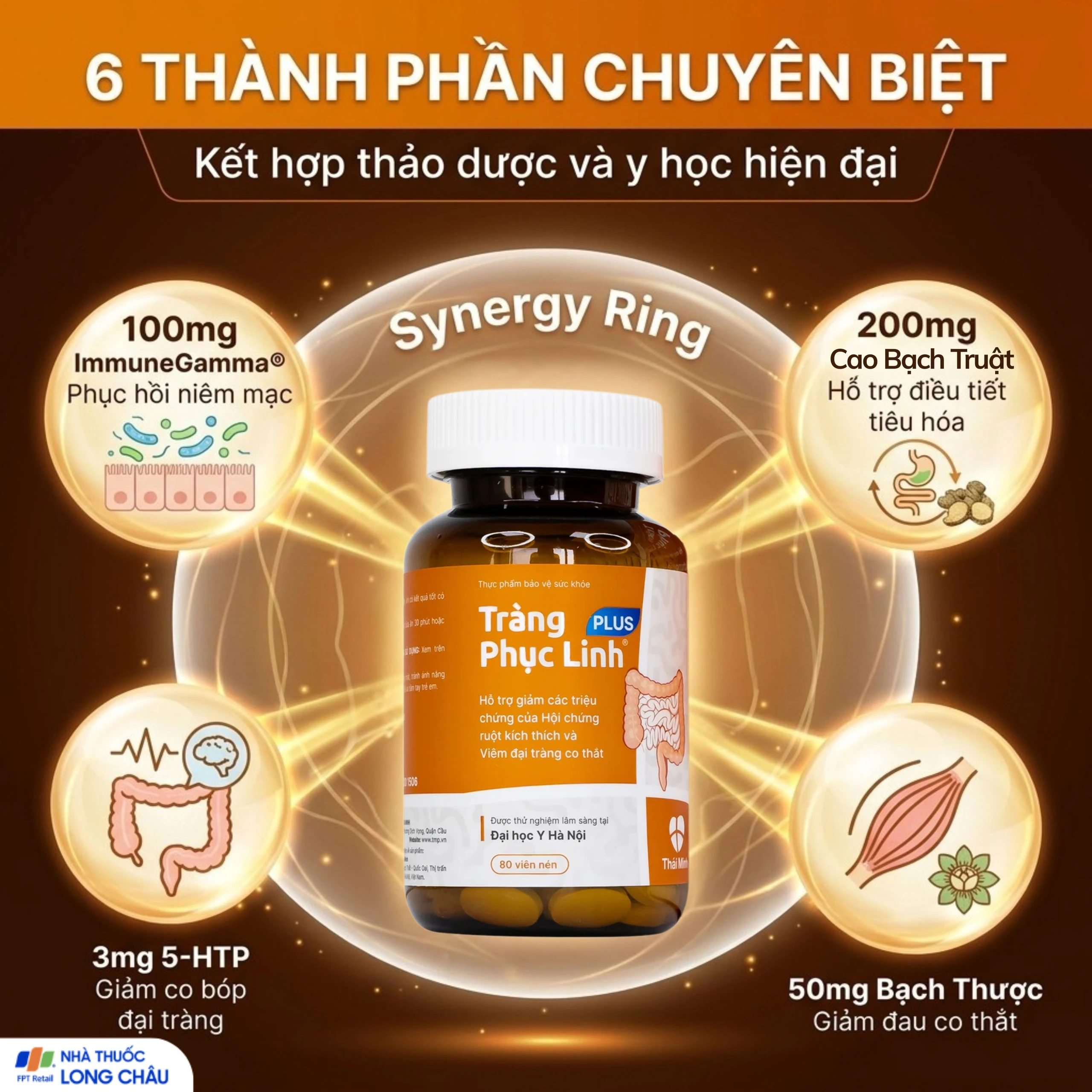 Viên giảm triệu chứng ruột Tràng Phục Linh Plus (80 viên) 4