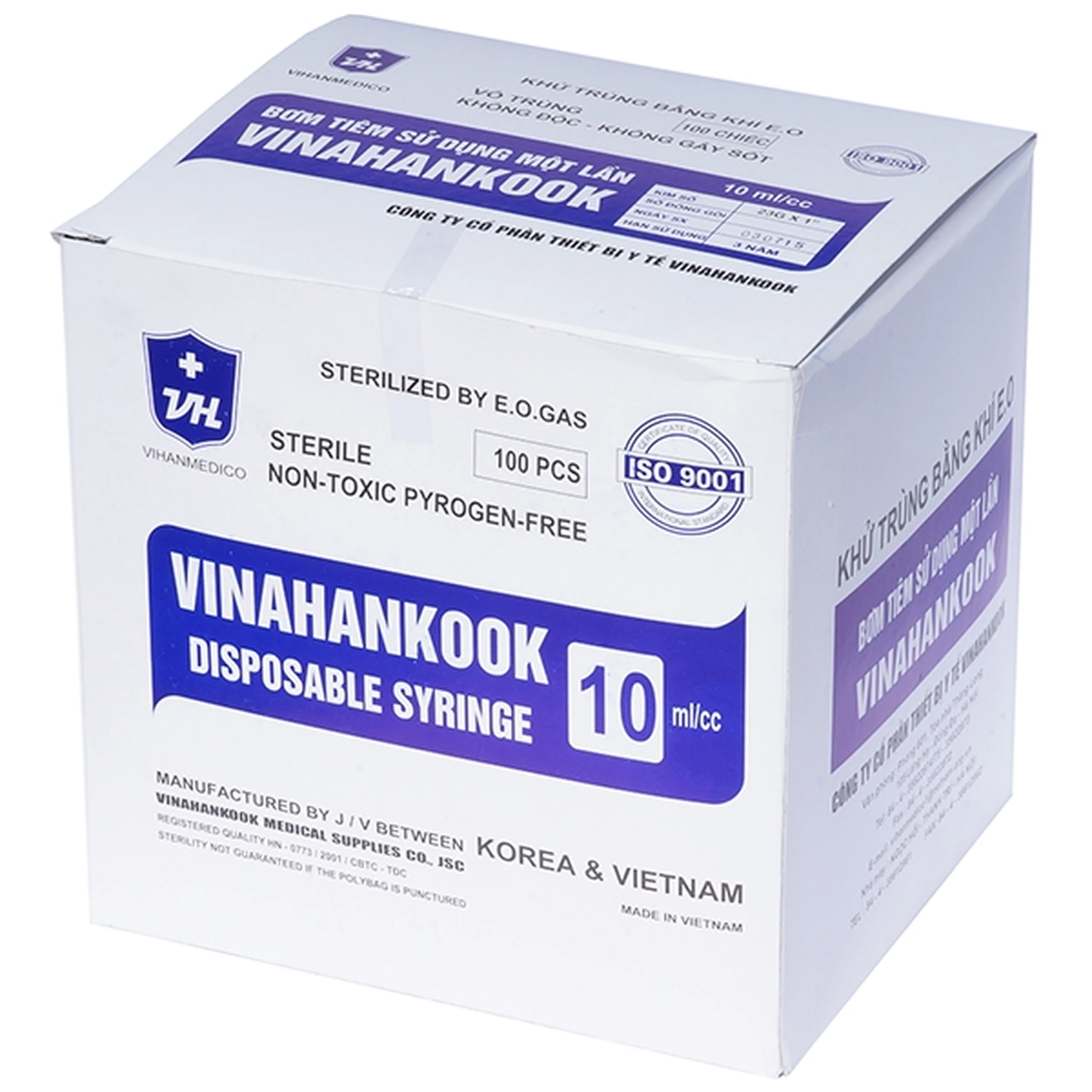 Bơm tiêm 10ml/cc 23G Vinahankook dùng một lần (100 cái)