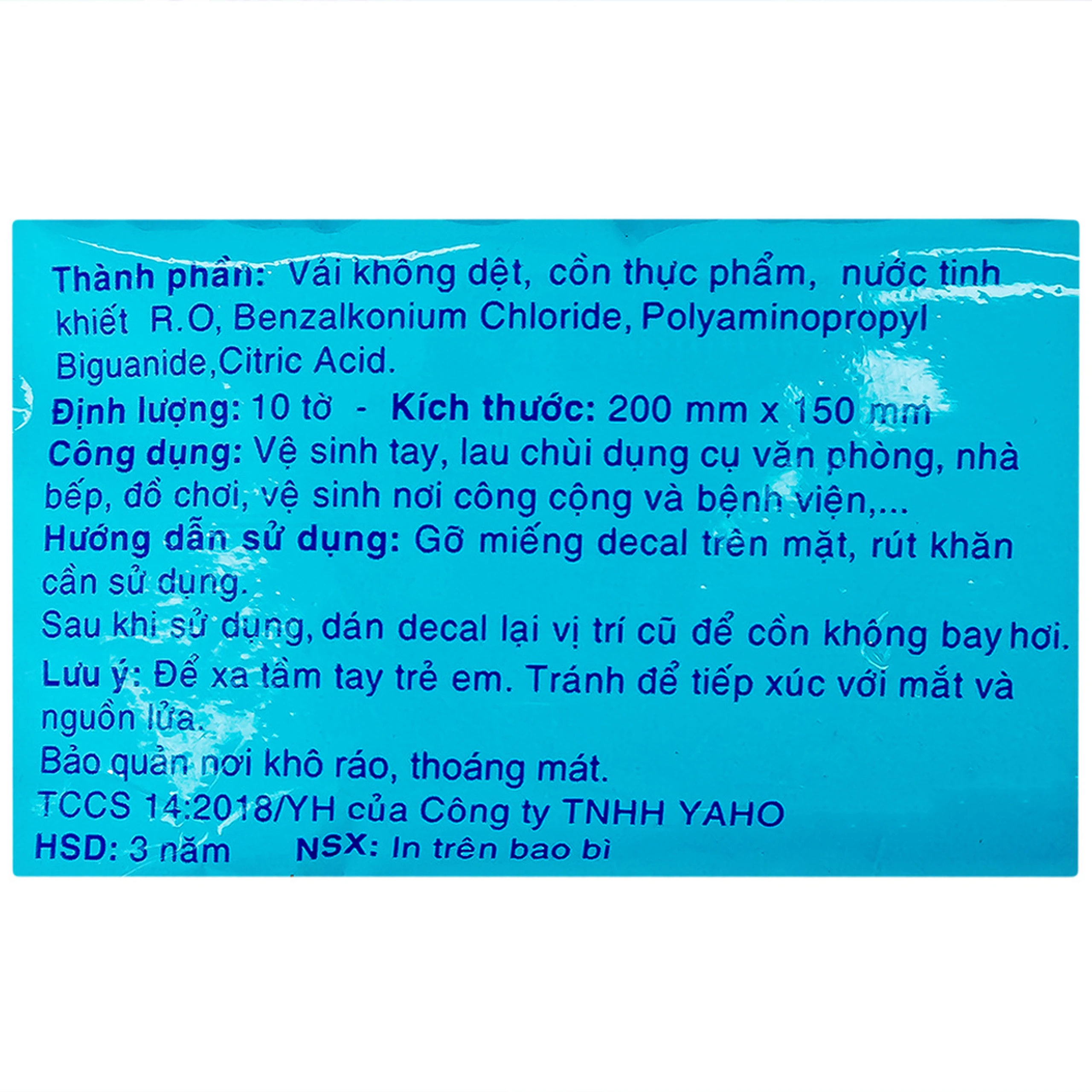 Khăn giấy ướt cồn Let-Green làm sạch, kháng khuẩn và giữ vệ sinh (10 miếng)