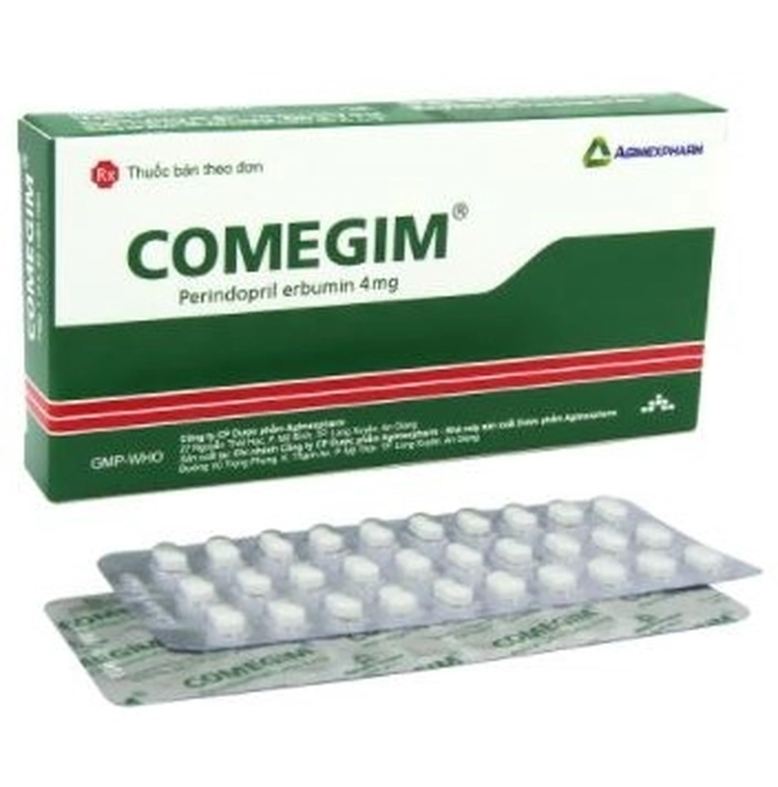 Thuốc Comegim Agimexpharm điều trị tăng huyết áp, suy tim sung huyết (1 vỉ x 30 viên)