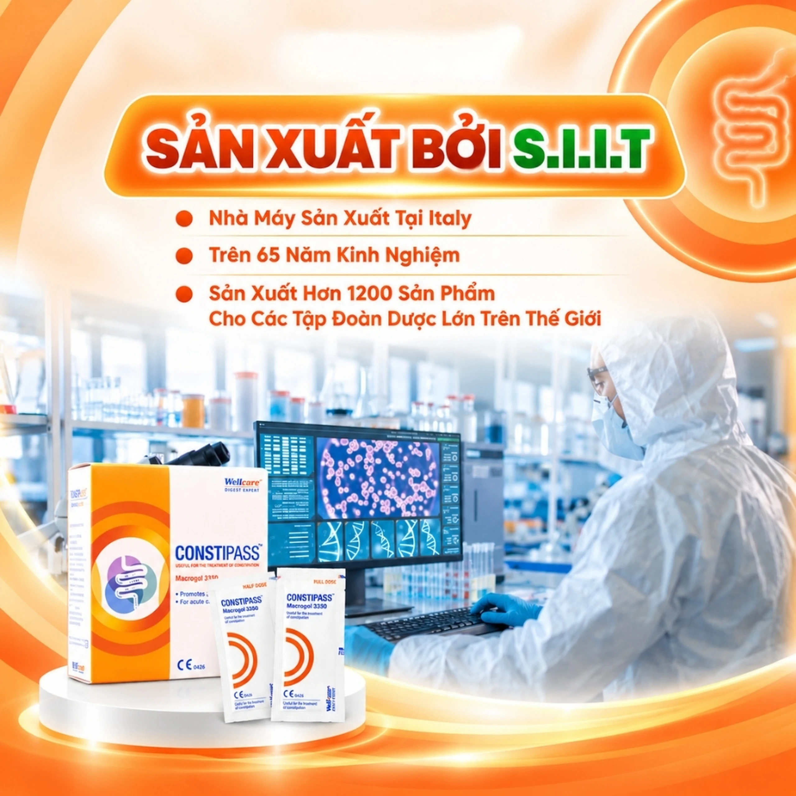 Bột nhuận tràng Constipass Wellcare (20 gói x 6.65g) cải thiện tình trạng táo bón cho người lớn và trẻ em 8