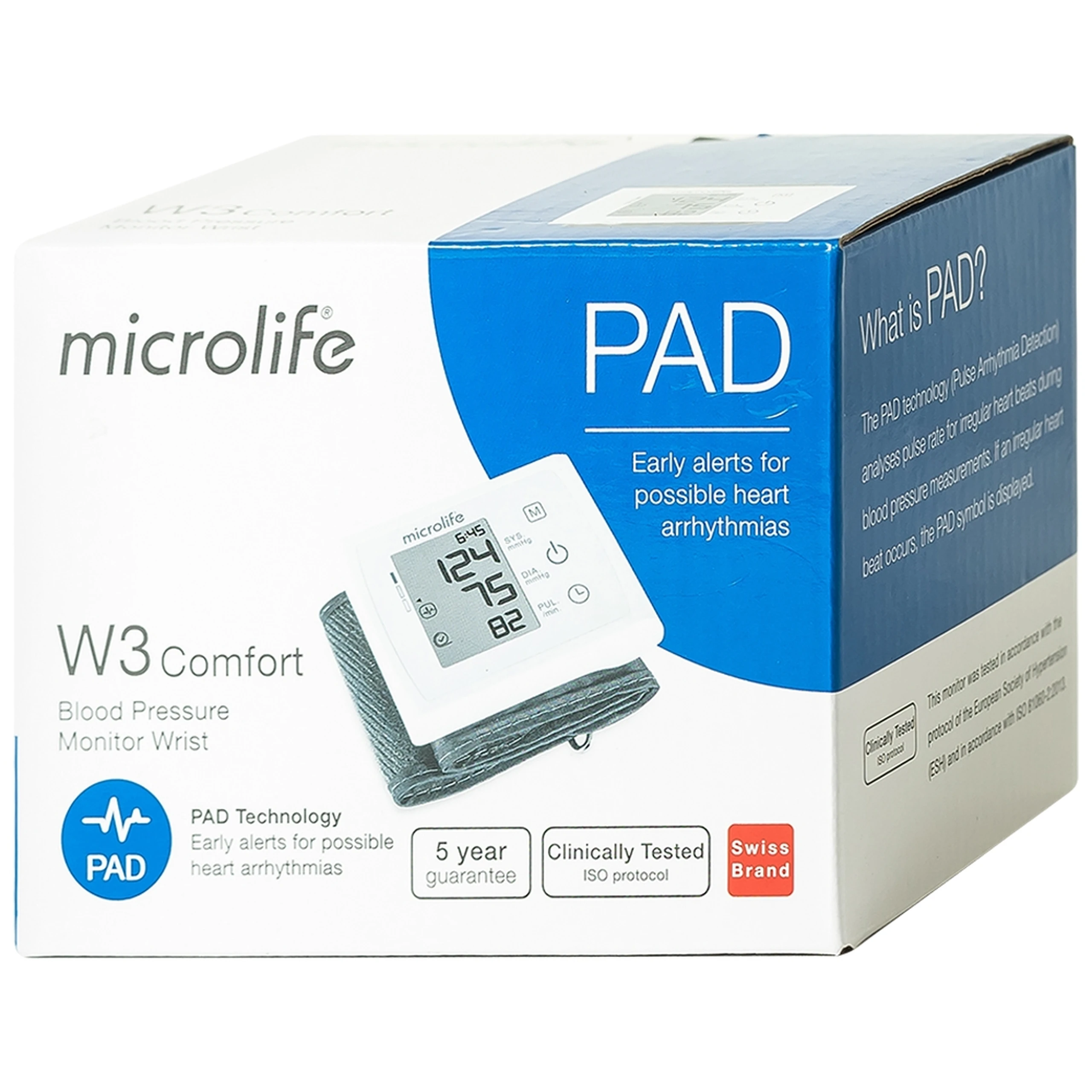 Máy đo huyết áp cổ tay Microlife W3 Comfort hỗ trợ đo huyết áp, nhịp tim