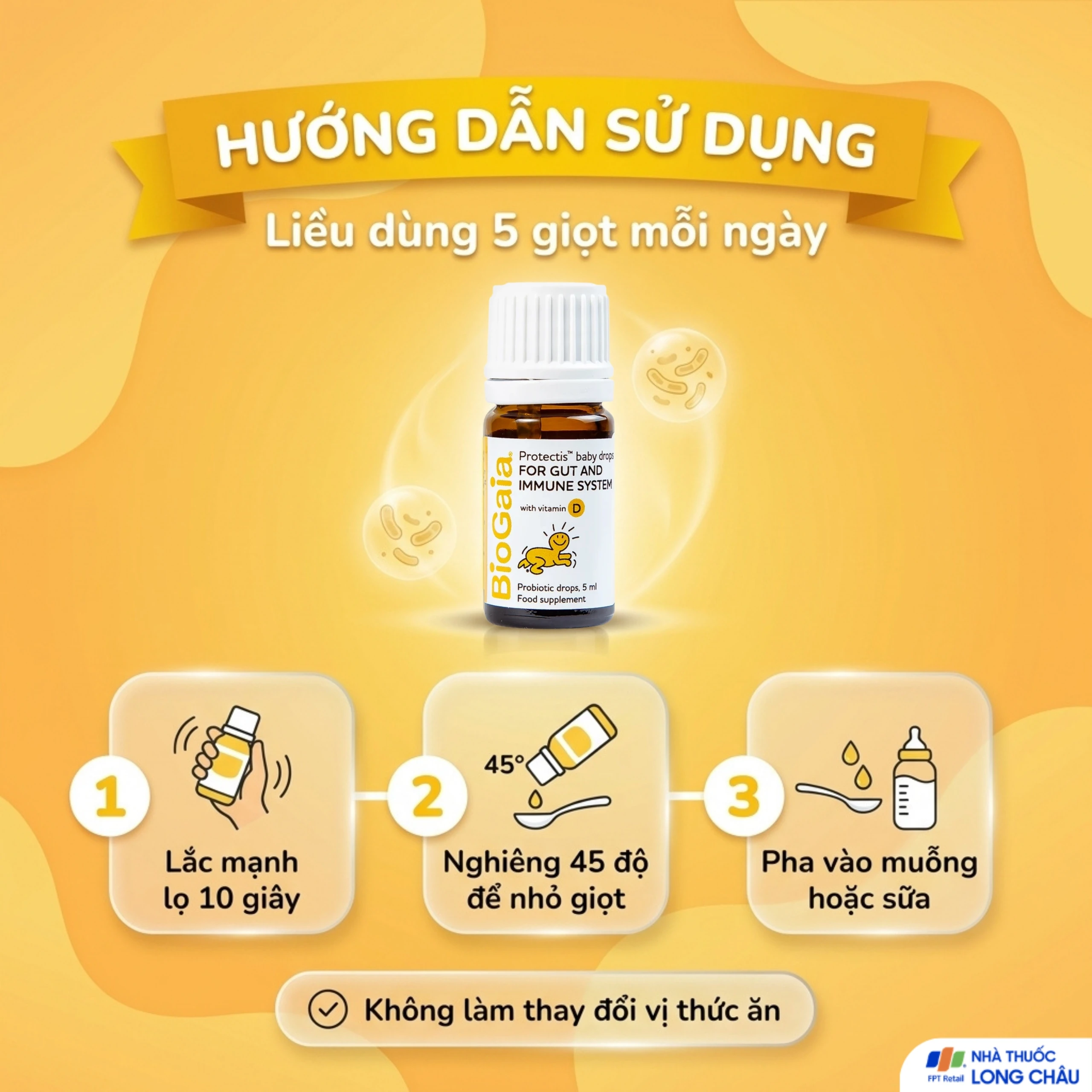 Dung dịch bổ sung lợi khuẩn và vitamin D3 BioGaia Protectis Baby Drops with Vitamin D3 (5ml) 6