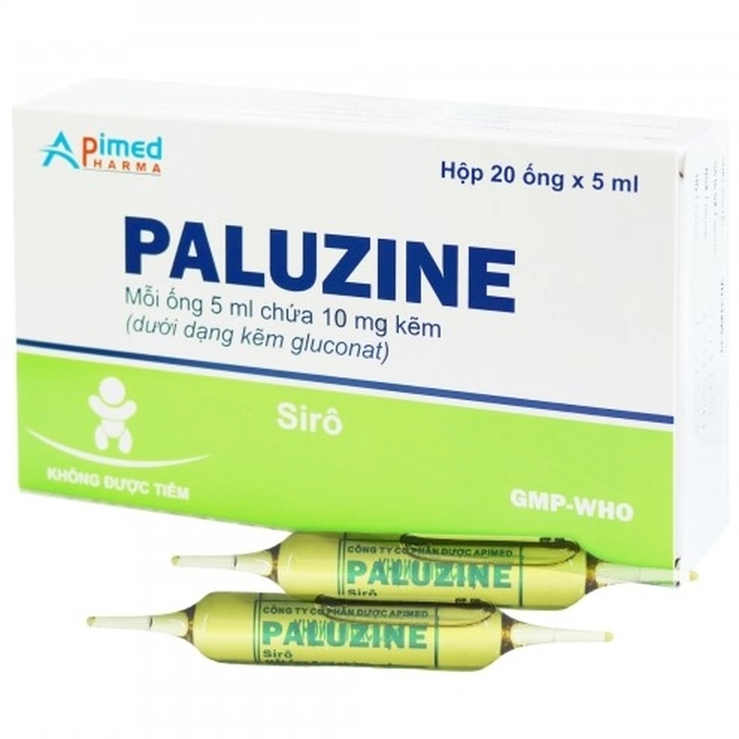 Thuốc Paluzine Apimed điều trị tiêu chảy kéo dài (20 ống x 5ml)