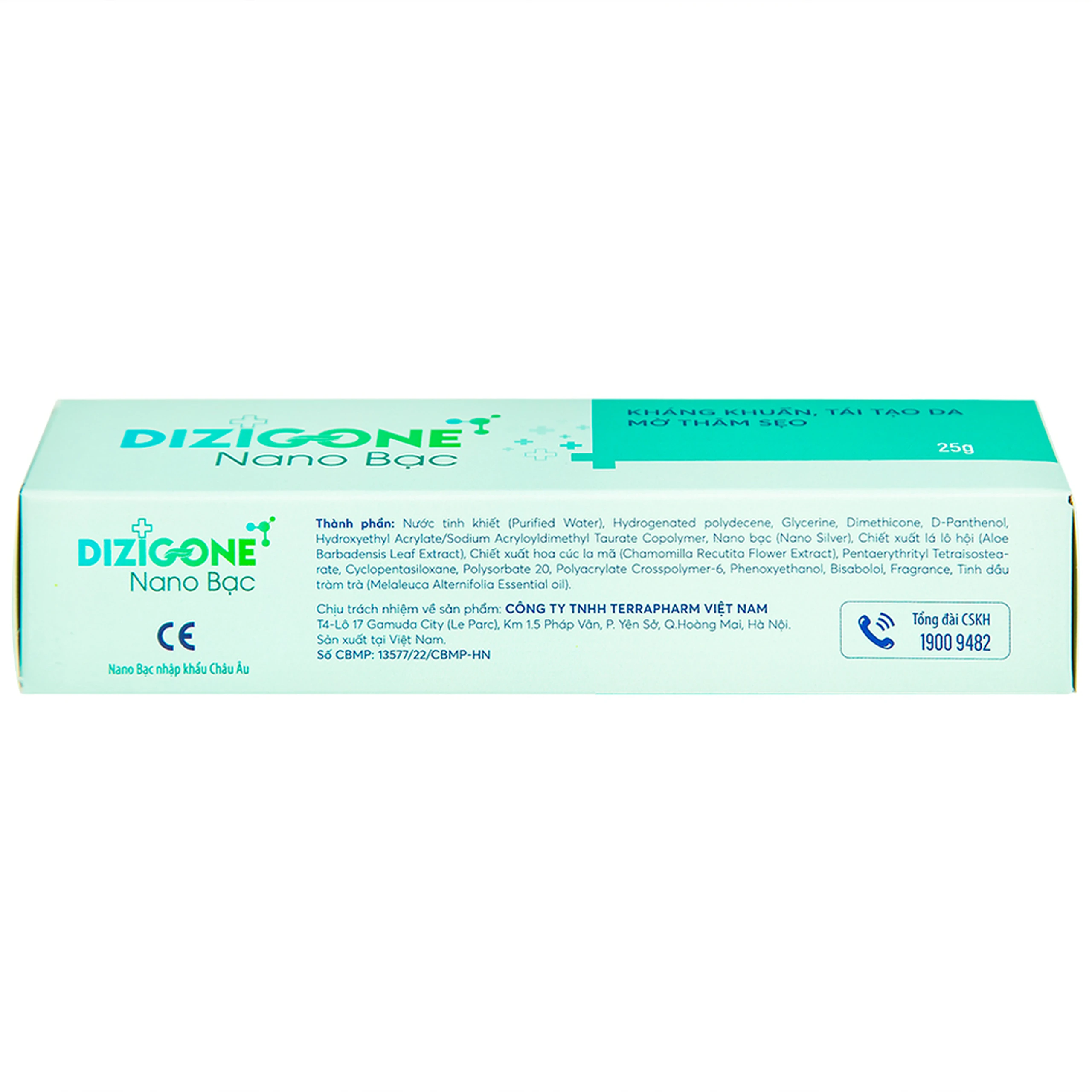 Kem bôi phục hồi da Dizigone nano bạc Terrapharm 25g