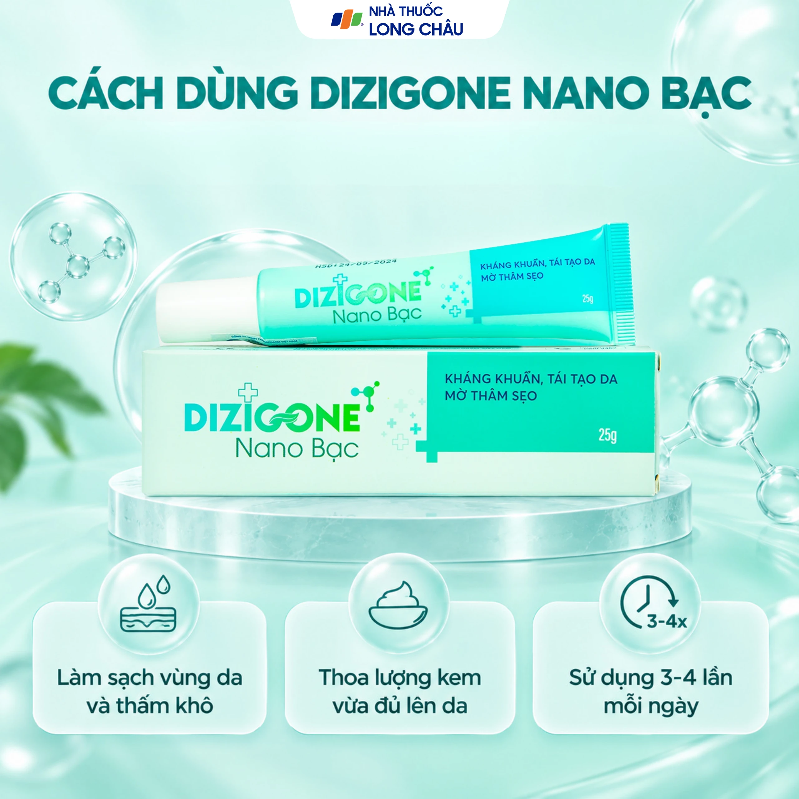 Kem bôi phục hồi da Dizigone nano bạc Terrapharm 25g 5